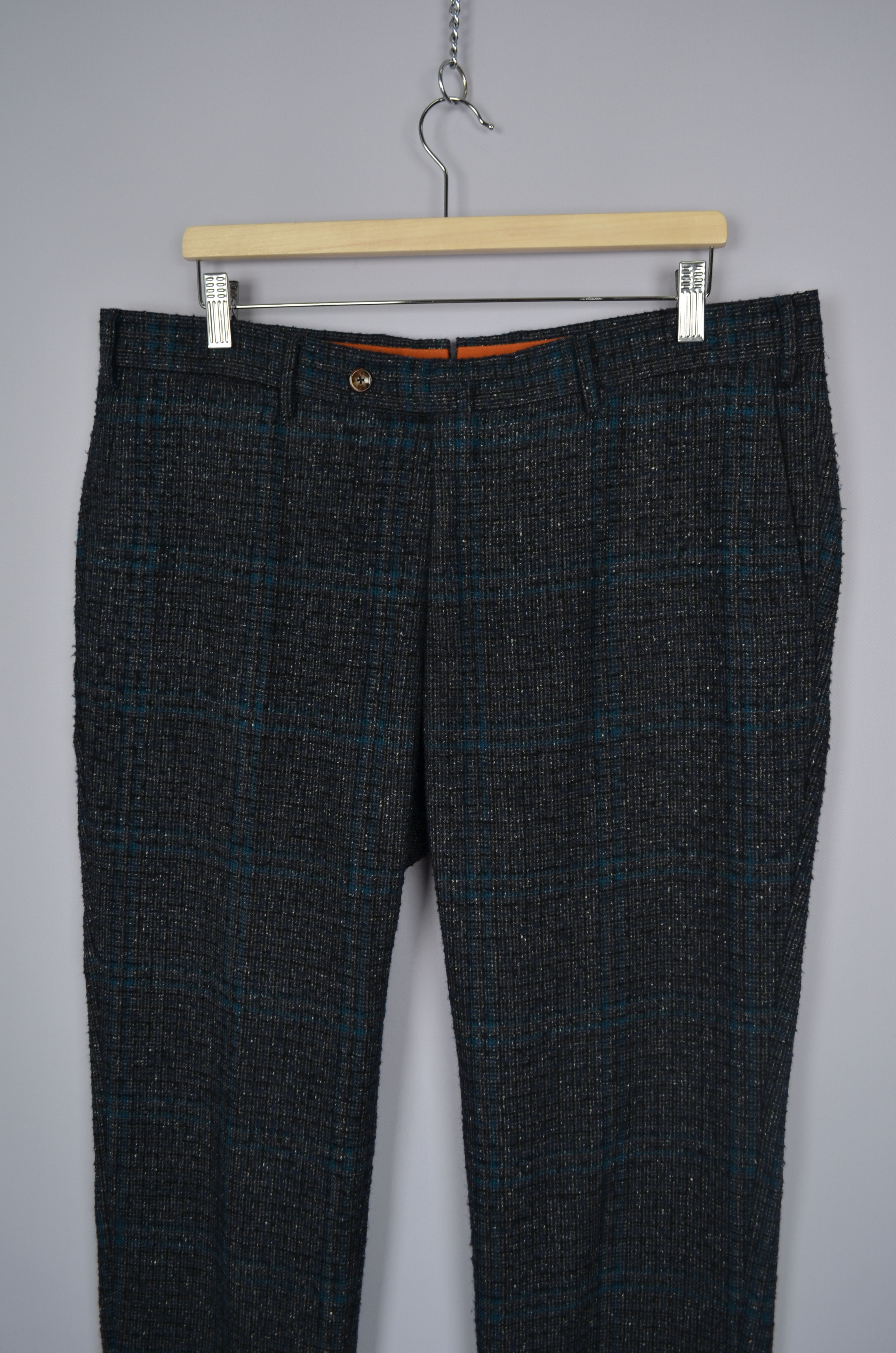 PT Torino Super 100's Slim Fit Pants Tweed Wool Silk Sz54