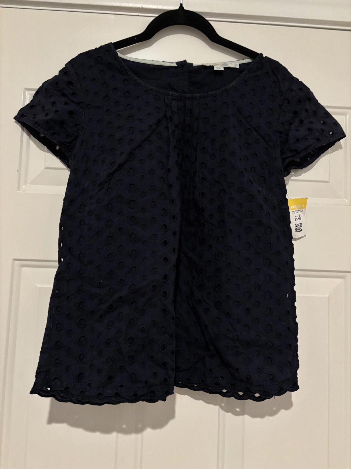 Boden Womens navy sz S boden eilette short sleeve shirt #376 Size S / US 4 / IT 40 - 1 Thumbnail