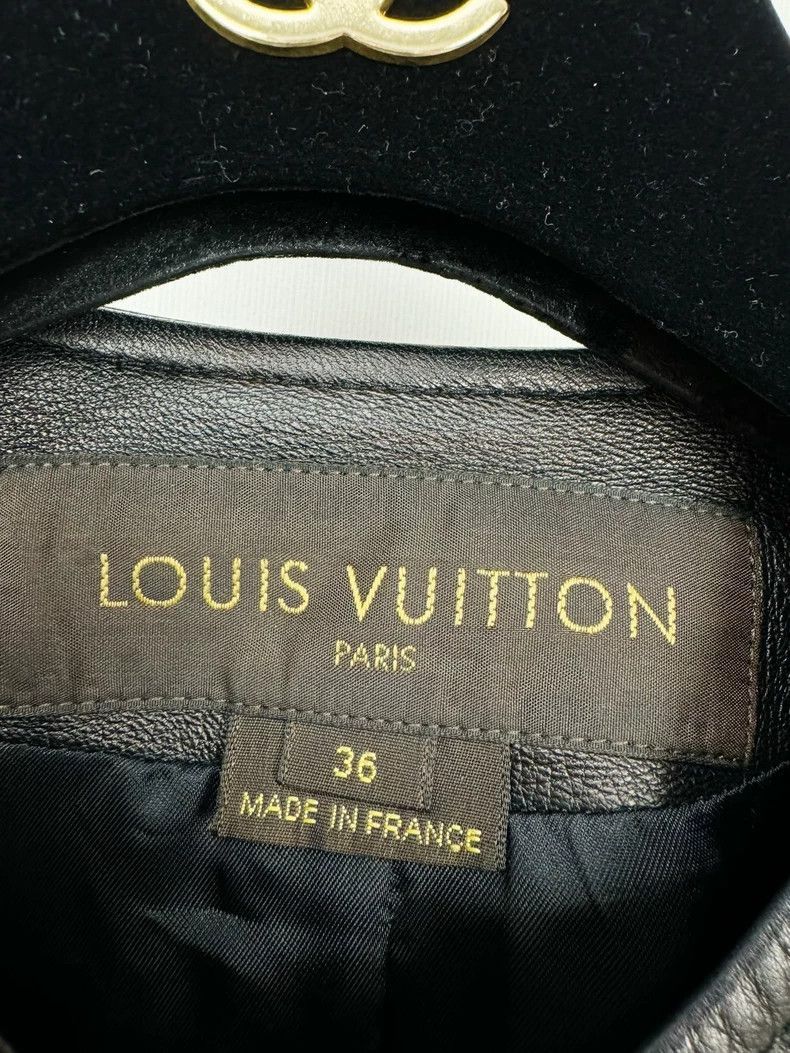 Louis Vuitton Louis Vuitton Black Leather Jacket -2505 Size S / US 4 / IT 40 - 2 Thumbnail