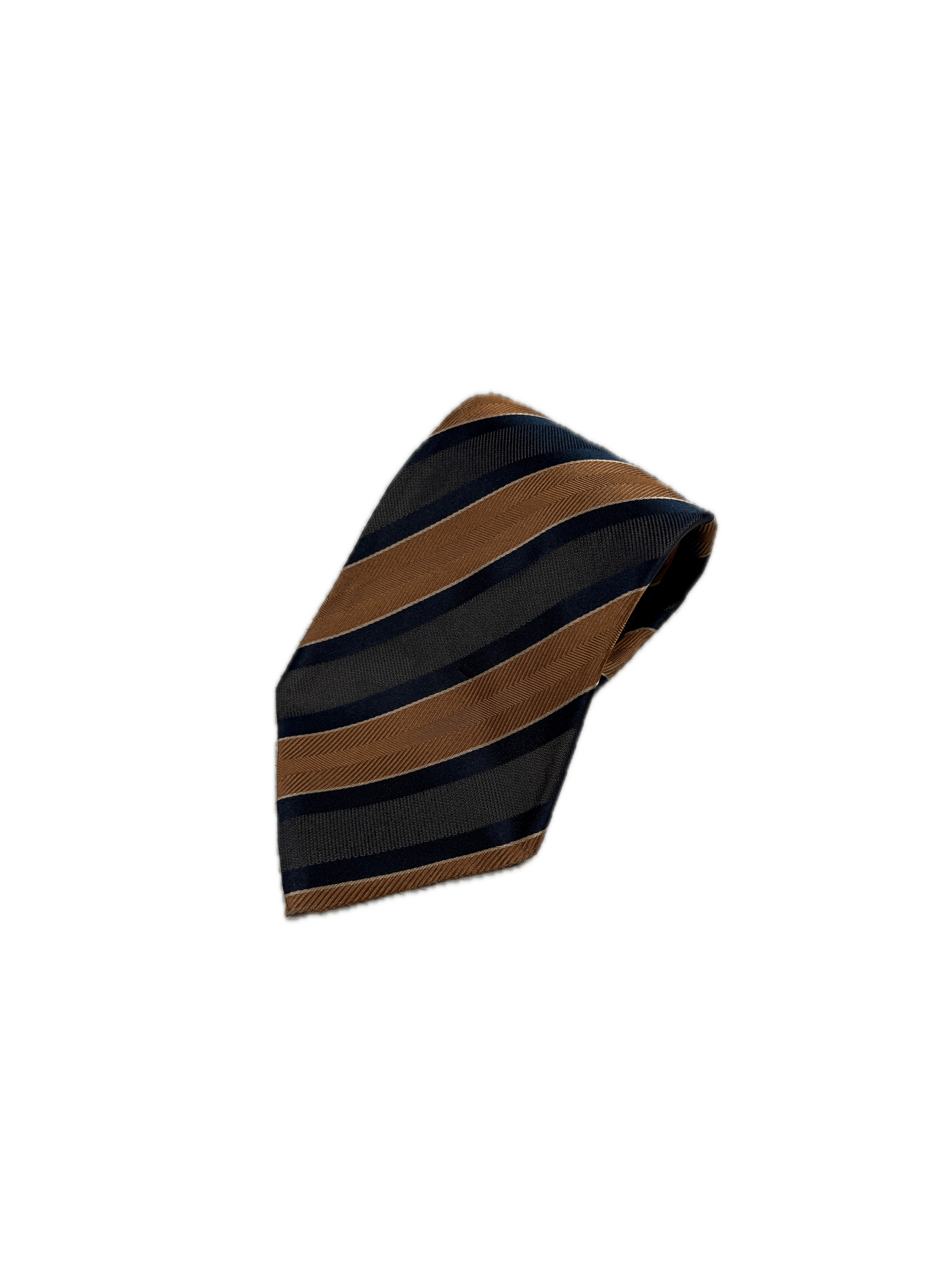 Ermenegildo Zegna Ermenegildo Zegna Tie Silk Striped Brown Grey Italy Size ONE SIZE - 1 Thumbnail