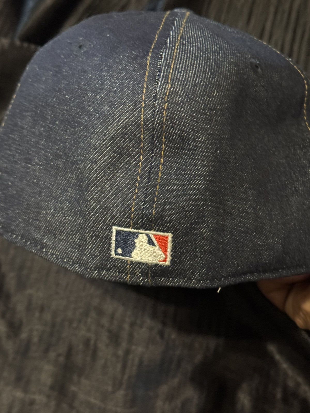 New Era Atlanta Braves Denim Fitted Hat Size 30 - 3 Thumbnail