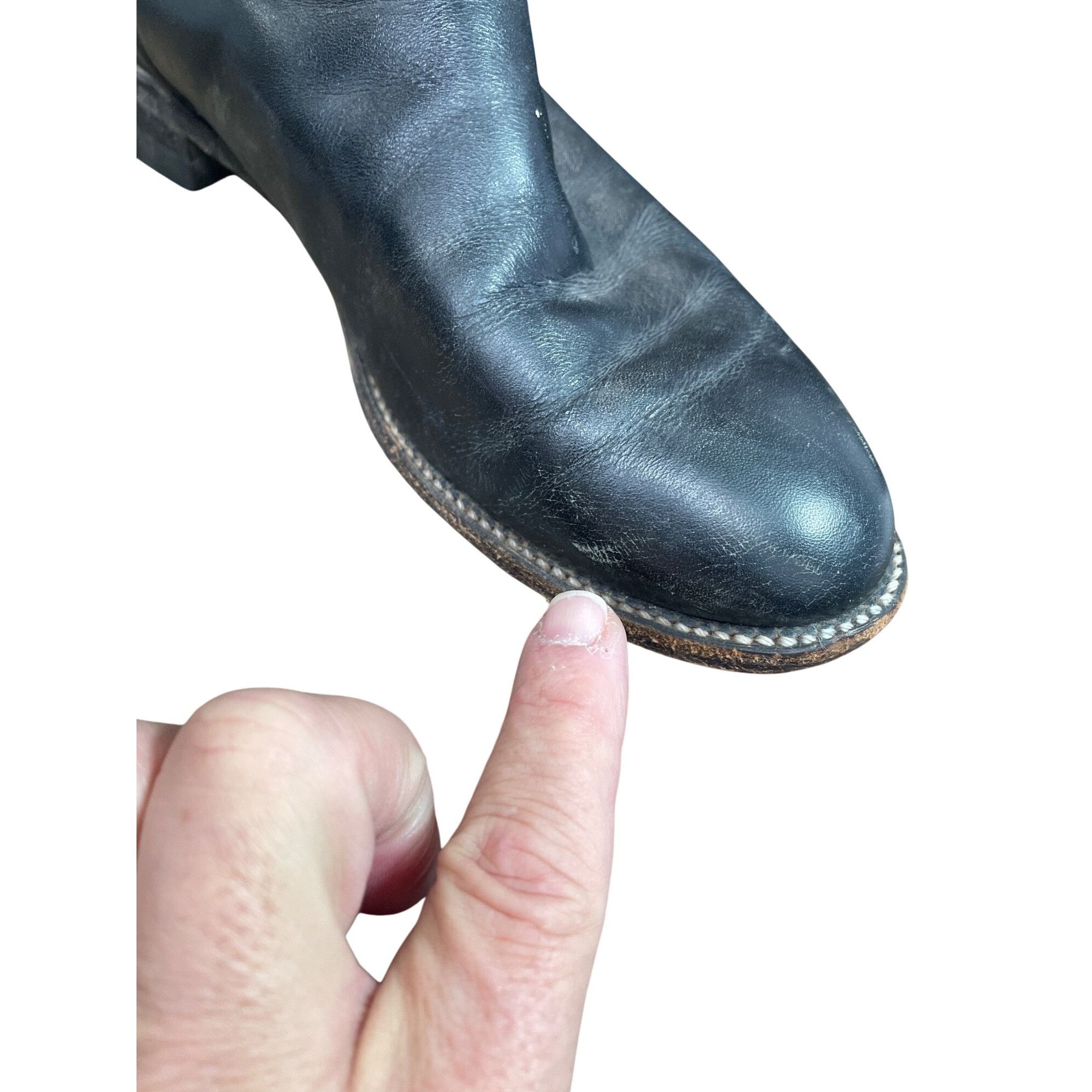 Justin Justin Boots Mens Black Leather Mid Calf Western Boots Sz 7. Size US 7.5 / EU 40-41 - 16 Thumbnail