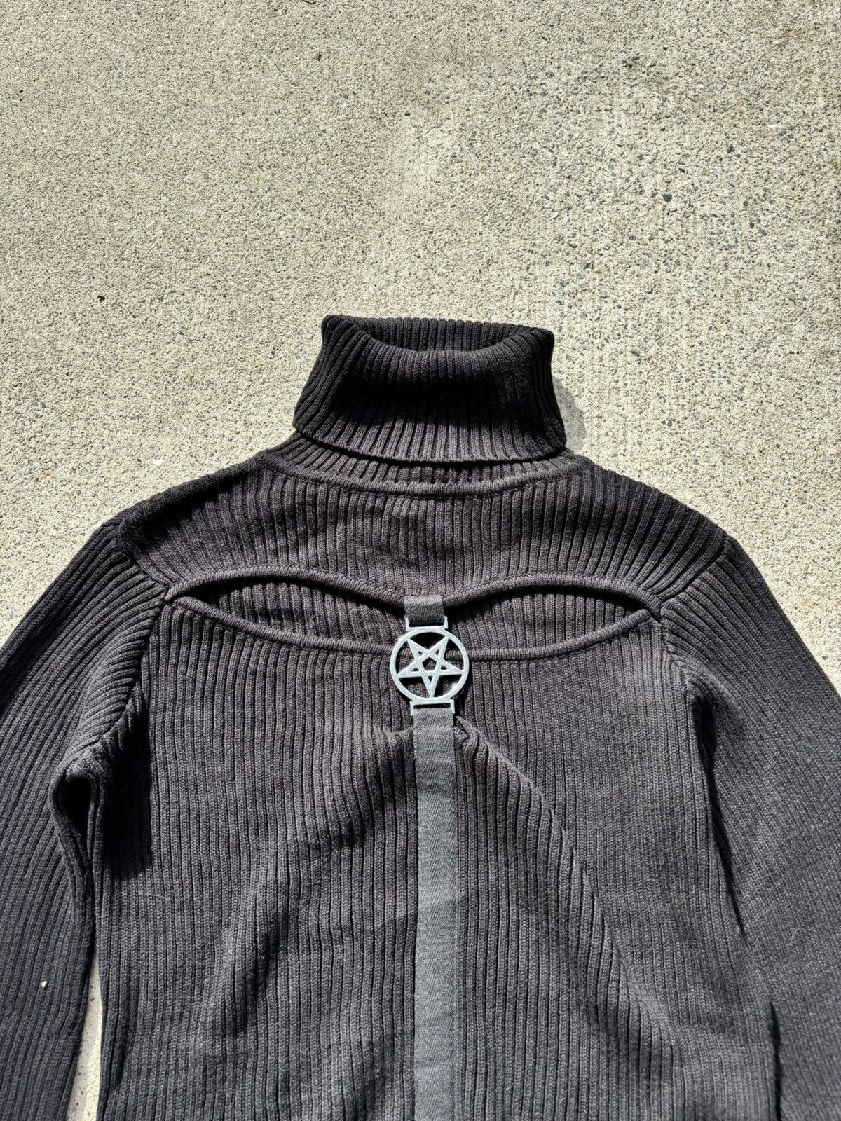 Killstar Killstar Punk Grunge Visual Kei Turtleneck Pentagram Sweater Size L / US 10 / IT 46 - 2 Thumbnail