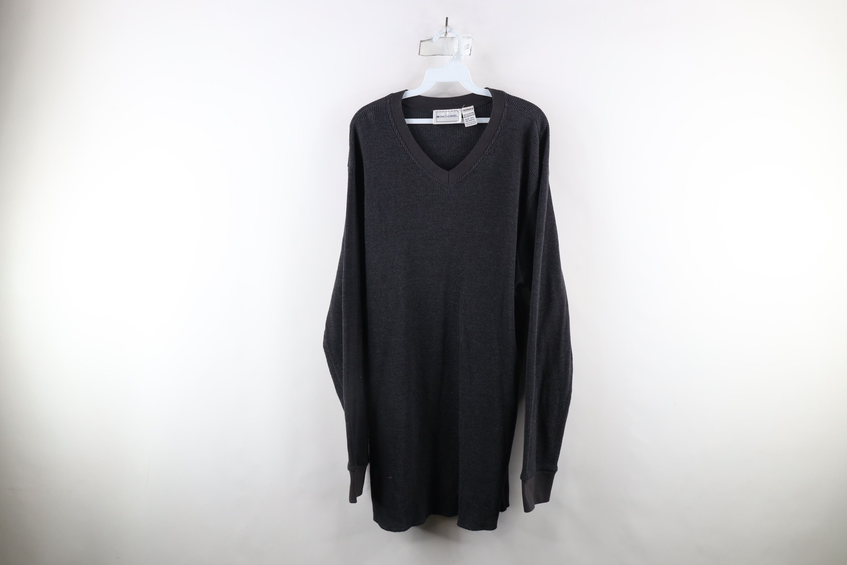 Vintage Vintage 90s Streetwear Waffle Knit Long Sleeve T-Shirt Gray Size US XXL / EU 58 / 5 - 1 Thumbnail