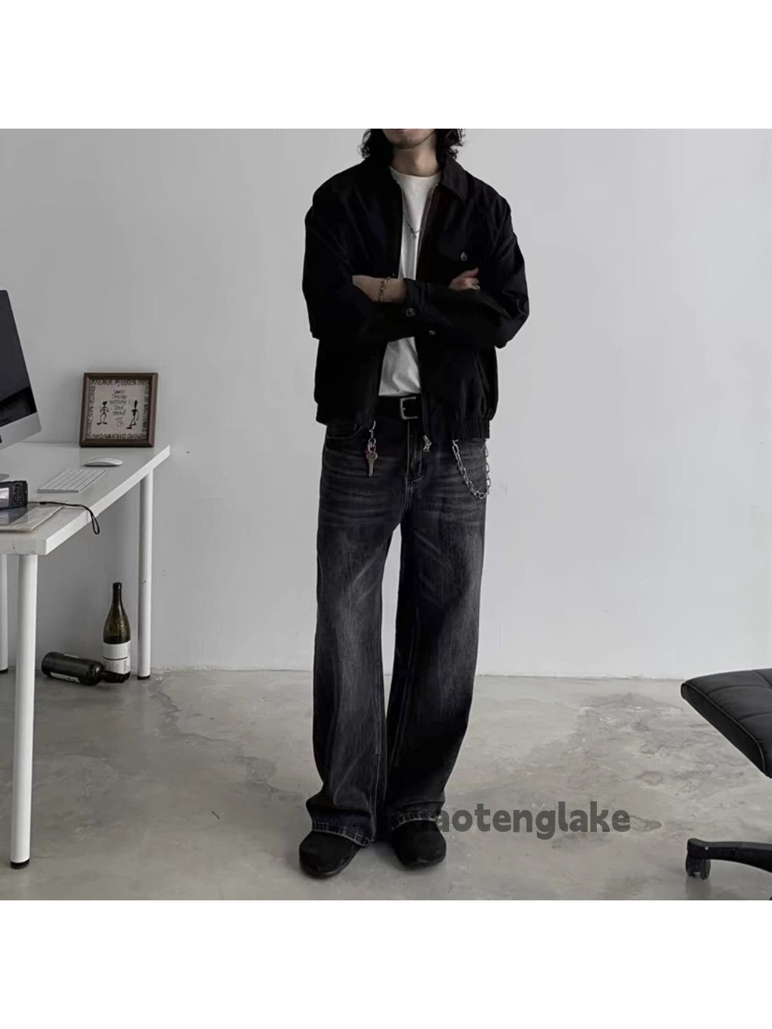 Jean Washed faded cleanfit yuppie y2k loose hiphop jeans Size US 32 / EU 48 - 3 Thumbnail