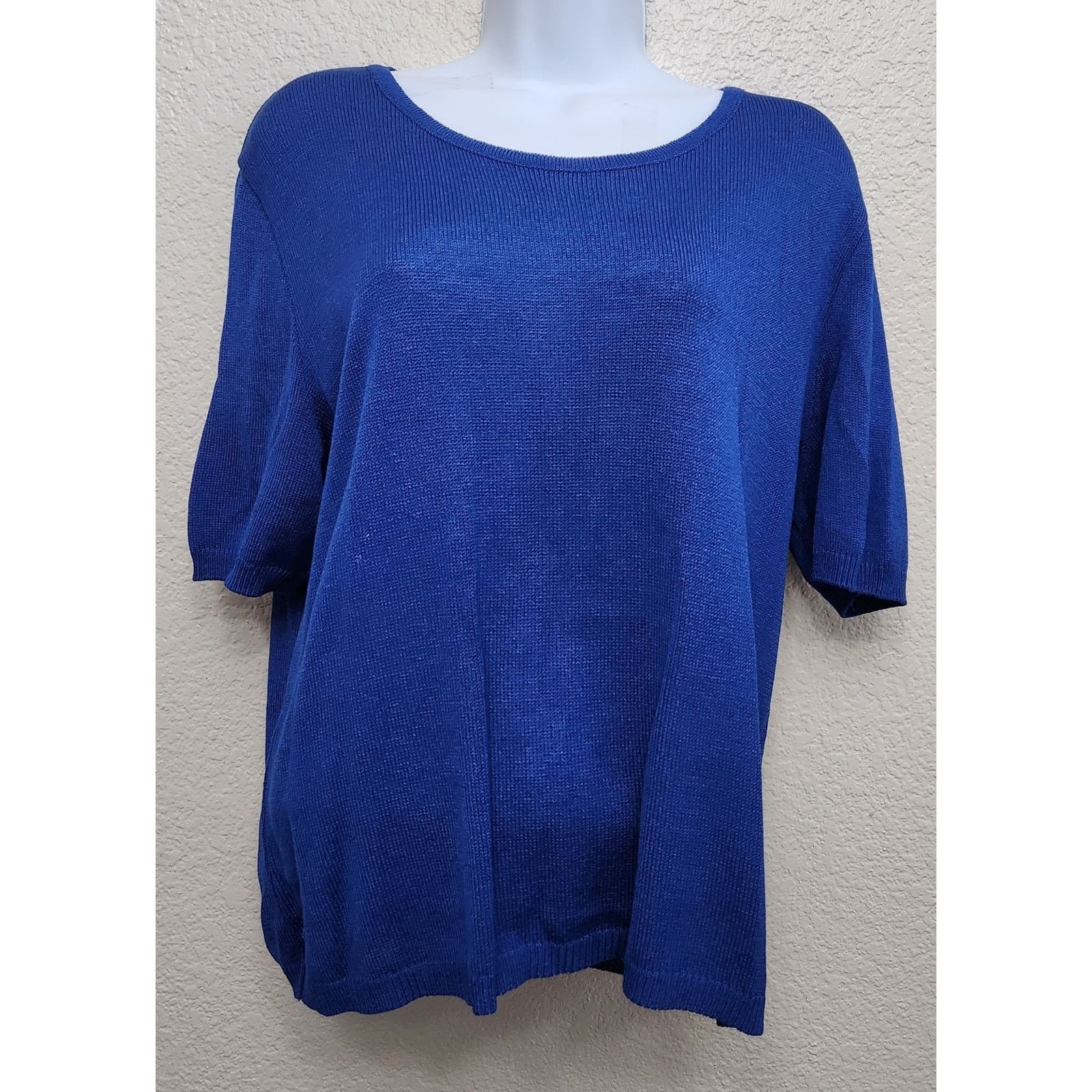 Other Philippe Marques Blue Tight Knit Round Neck Top 14 Size XL / US 12-14 / IT 48-50 - 1 Thumbnail