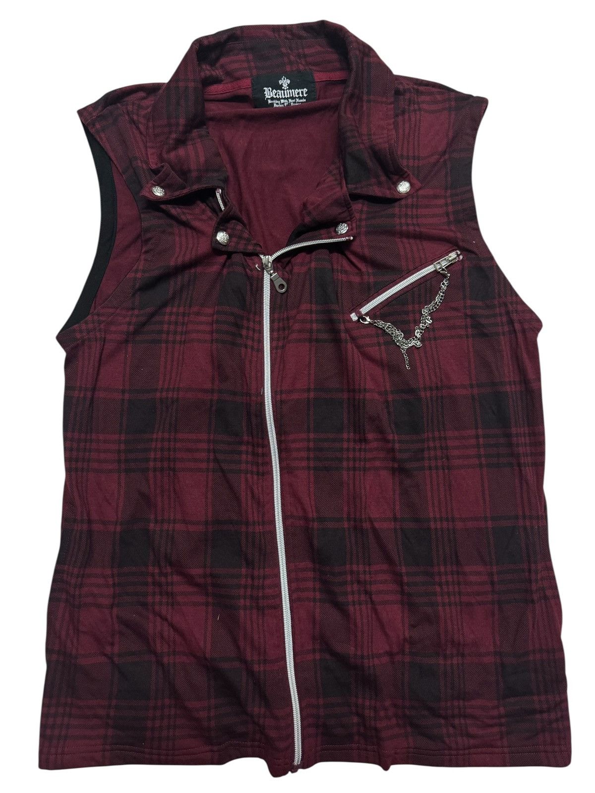 Seditionaries 💥PUNK BEAUMERE CHAIN TANK SLEEVELESS PLAID POEM ZIPPER Size US M / EU 48-50 / 2 - 1 Thumbnail