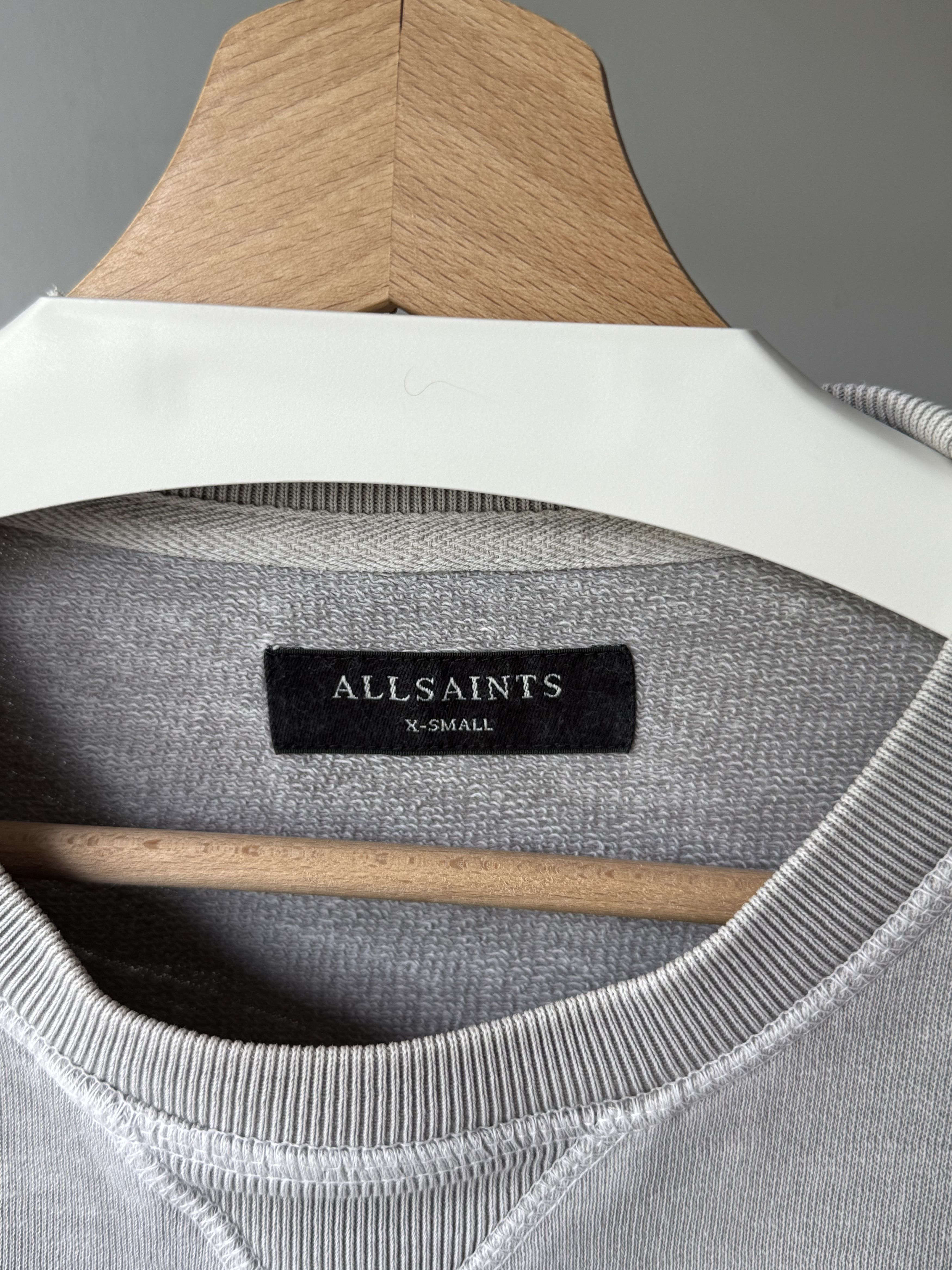 Allsaints Allsaints Wilde Crew Neck Grey Marl Cotton Logo Sweatshirt Size US XS / EU 42 / 0 - 15 Thumbnail