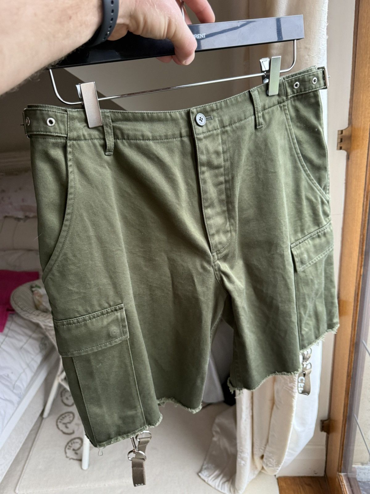 Celine Celine green cargo shorts with Celine logo straps 52 Hedi Size US 36 / EU 52 - 17 Thumbnail