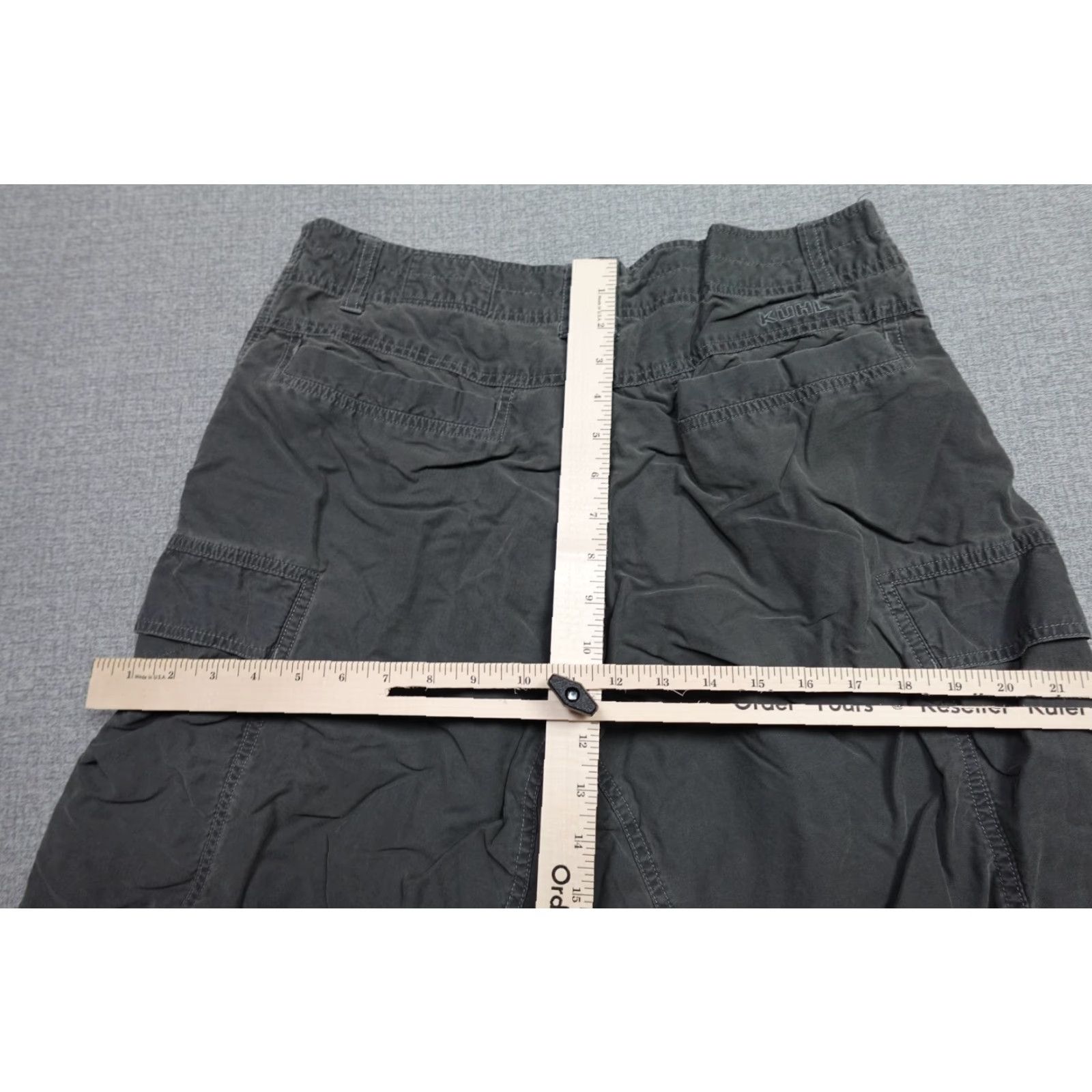 Vintage Kuhl Cargo Shorts Mens 34 Gray Outdoor Hiking Nylon Blend Zip Pocket Utility Cargo Pocket Zipper Front Fly YKK Regular Rise High Size US 34 / EU 50 - 7 Thumbnail