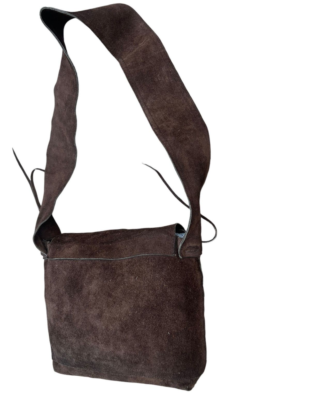 Japanese Brand Vintage Unknown Japan Brand Brown Suede Leather Bag Size ONE SIZE - 14 Thumbnail