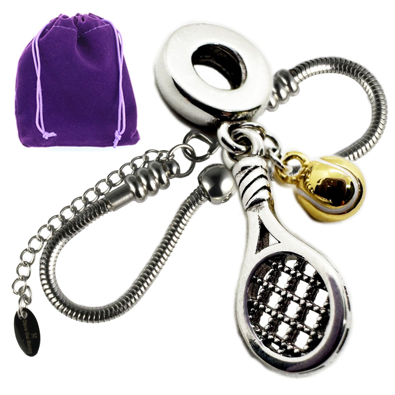 & Other Stories Tennis Racket Bracelet and Tennis Ball Stainless Steel Chain Size ONE SIZE - 1 Thumbnail