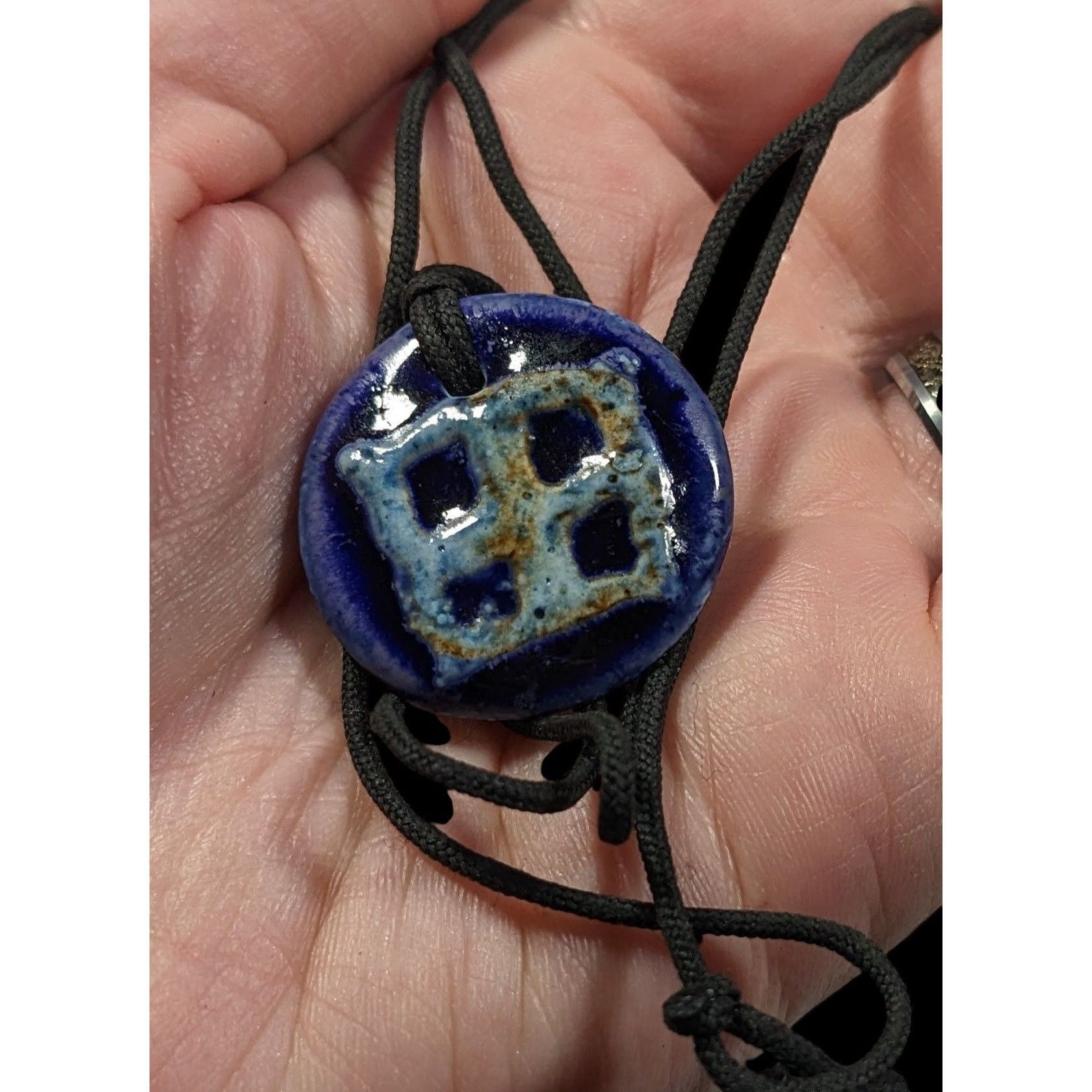 Other Handmade Ceramic Blue Glazed Pendant Necklace Size ONE SIZE - 3 Thumbnail