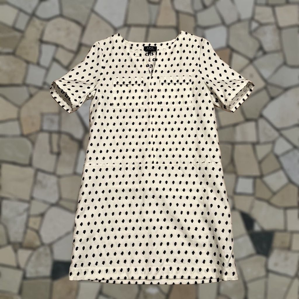 A.P.C. A.P.C. Atelier Napoli Ivory Polka Dot Knit Dress Women’s Small Size S / US 4 / IT 40 - 1 Thumbnail