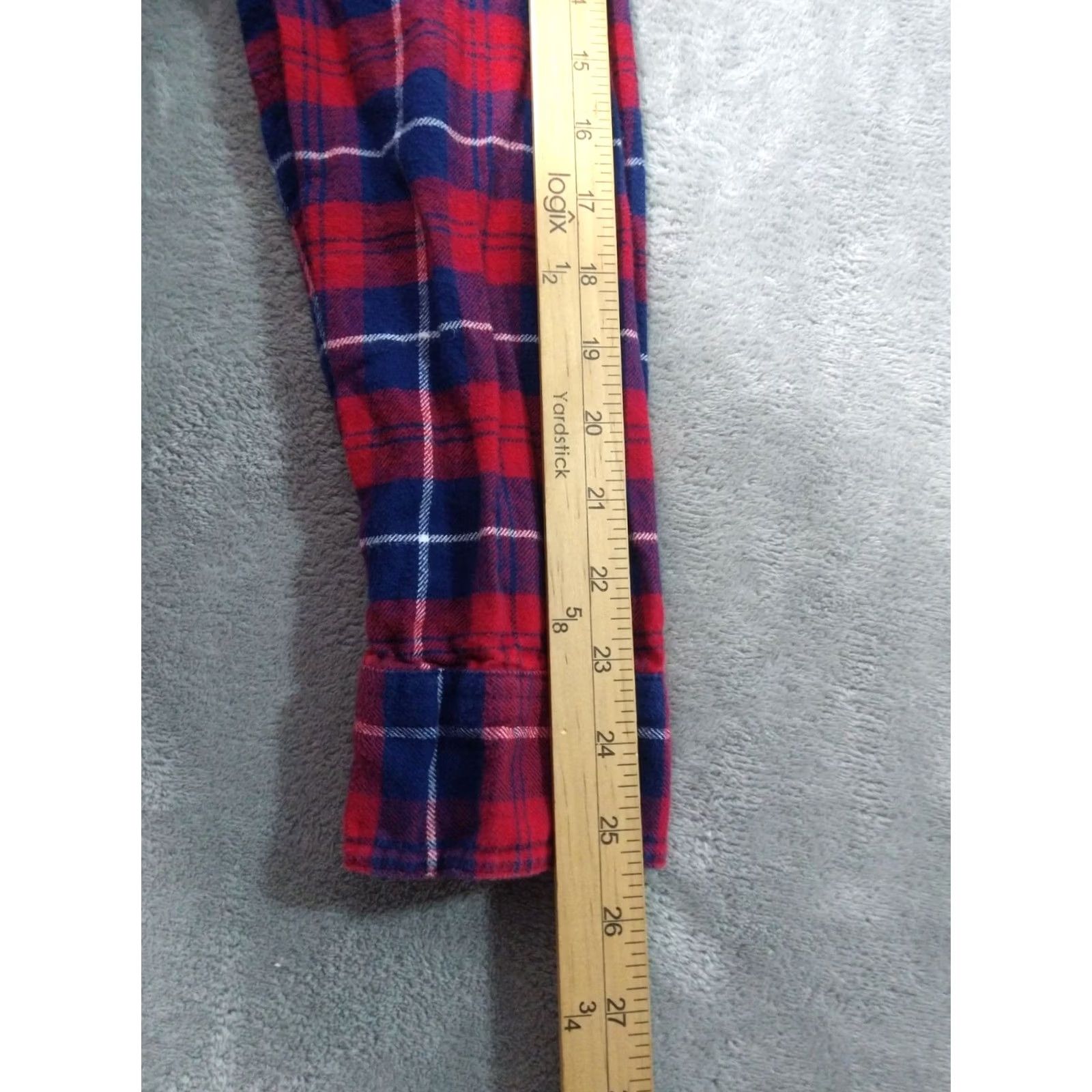 J.Crew J.CREW Shirt Mens Large Red Blue Plaid Flannel Long Sleeve Button Up Cotton Size US L / EU 52-54 / 3 - 6 Thumbnail
