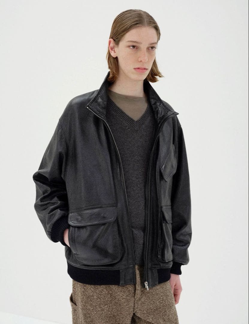 Auralee AURALEE 25AW LAMB LEATHER ZIP BLOUSON 3 Size US L / EU 52-54 / 3 - 8 Thumbnail