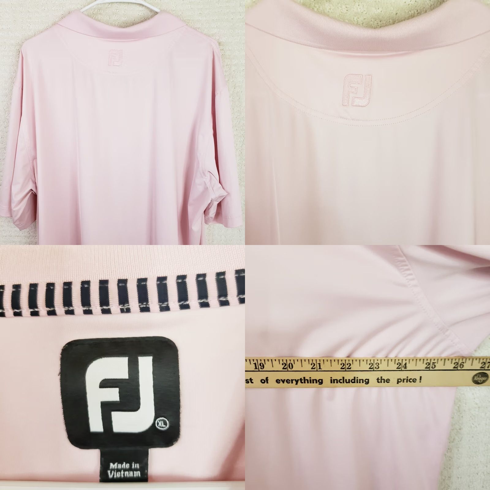Footjoy FootJoy FJ Mens XL Pink Short Sleeve Golf Polo Shirt Size US XL / EU 56 / 4 - 8 Thumbnail