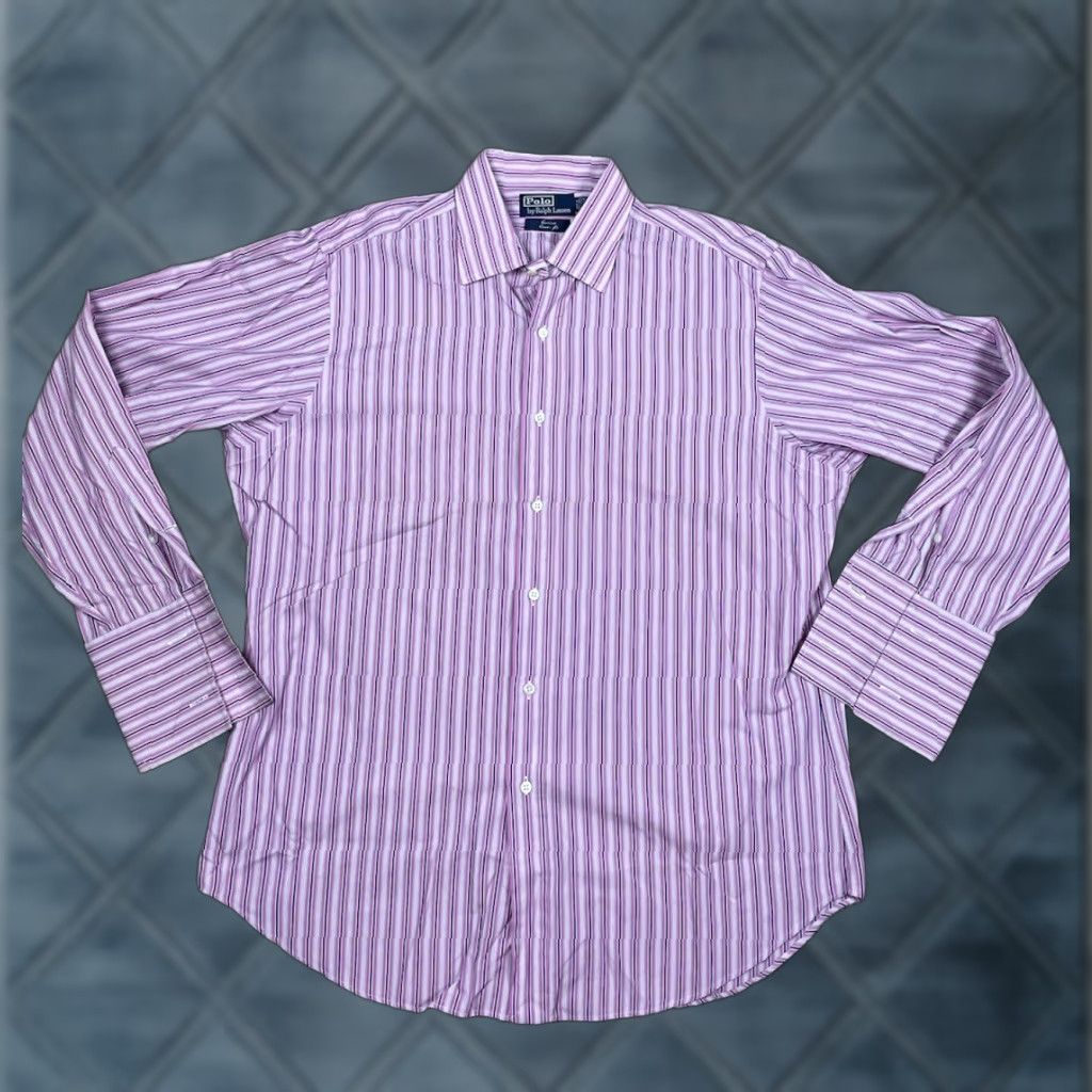 Polo Ralph Lauren VINTAGE Polo Ralph Lauren Shirt 16 1/2-34 Men Pink Curham Classic Fit Striped Size US XL / EU 56 / 4 - 1 Thumbnail