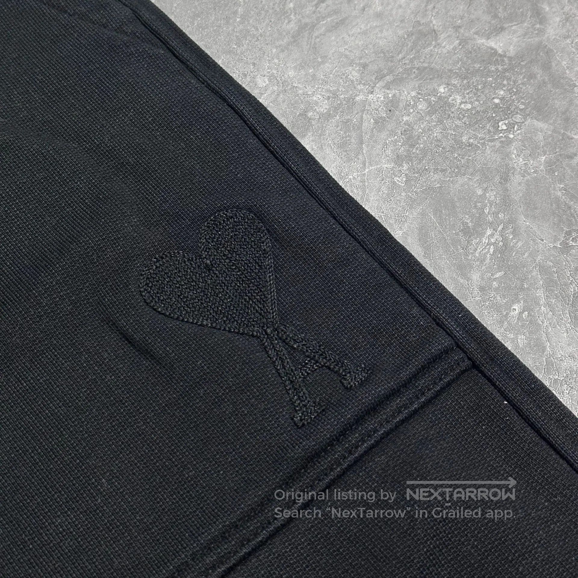 AMI AMI PARIS Black Heart Embroidered Shorts. Size US 28 / EU 44 - 3 Thumbnail