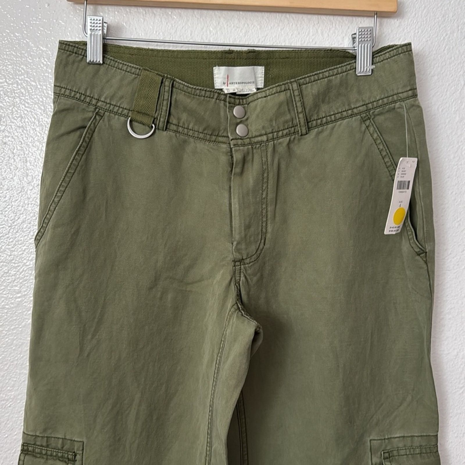 Anthropologie NWT Anthropologie 4 Utility Army Green Cargo Pants Size 27" / US 4 / IT 40 - 2 Thumbnail