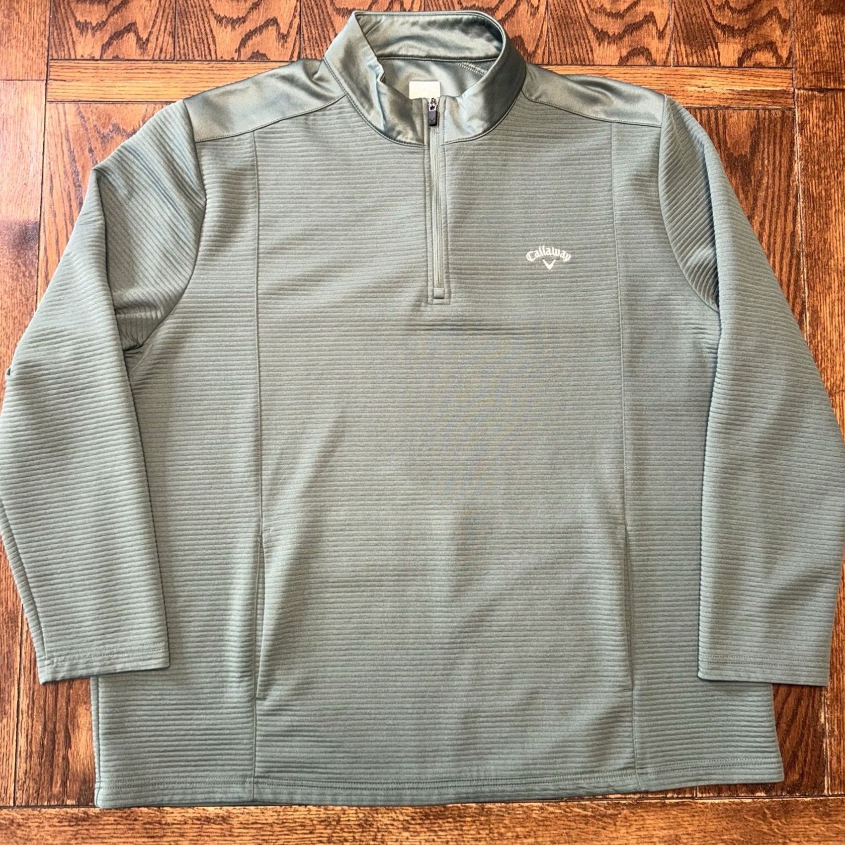 Callaway Callaway Pullover Mens 3XL Green Opti-Dri Golf 1/4 Zip Ribbed Performance Top Size US XXL / EU 58 / 5 - 2 Thumbnail