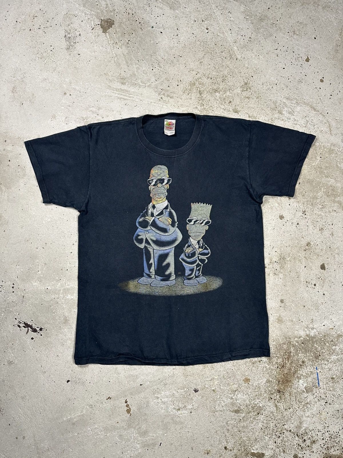 Anime × The Simpsons × Vintage Vintage Y2K The Simpsons Men In Black Parody Tee Movie Anima Size US L / EU 52-54 / 3 - 1 Thumbnail