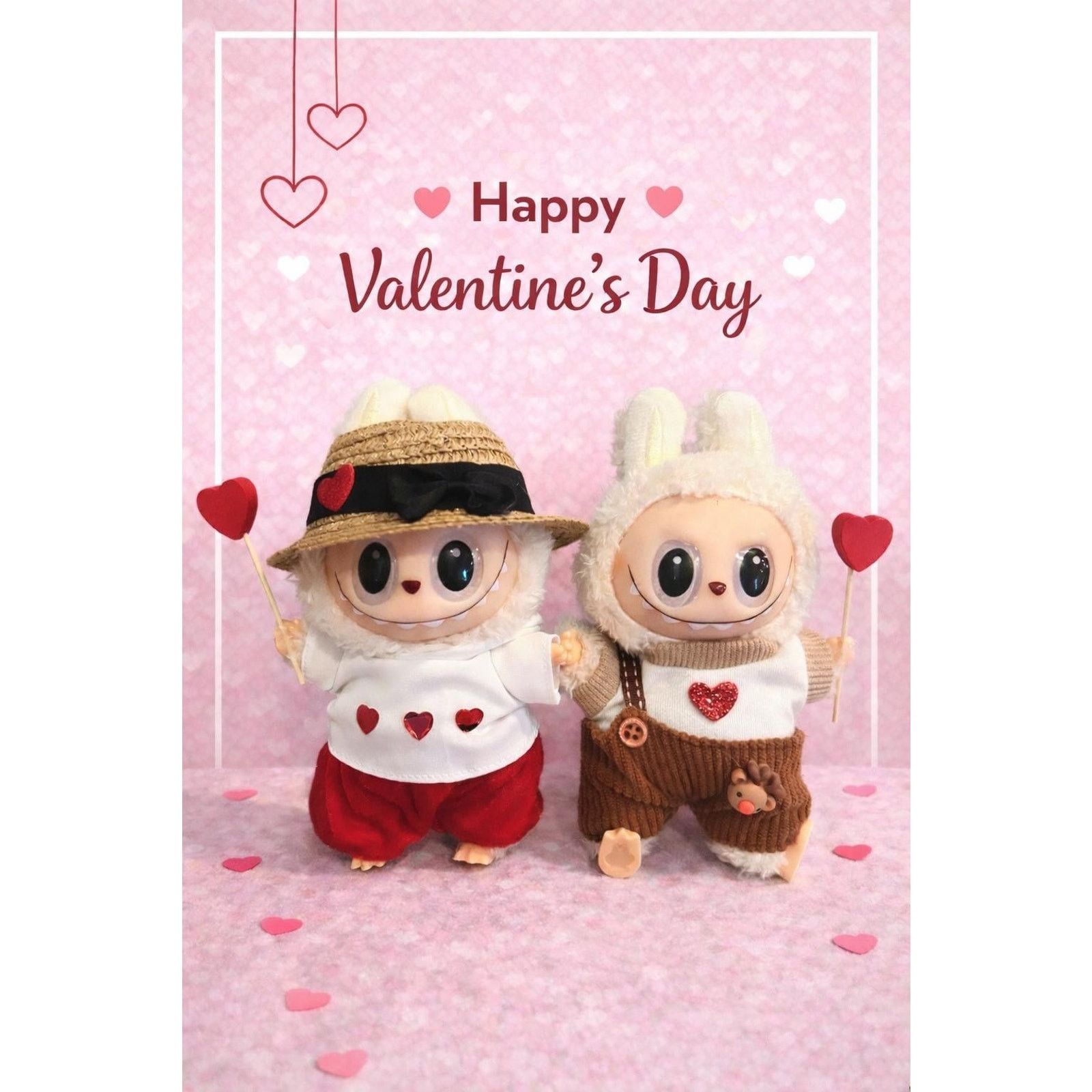 Other Valentine’s Labubu Lover Couple Dolls Adorably Dressed Pair Size ONE SIZE - 1 Thumbnail