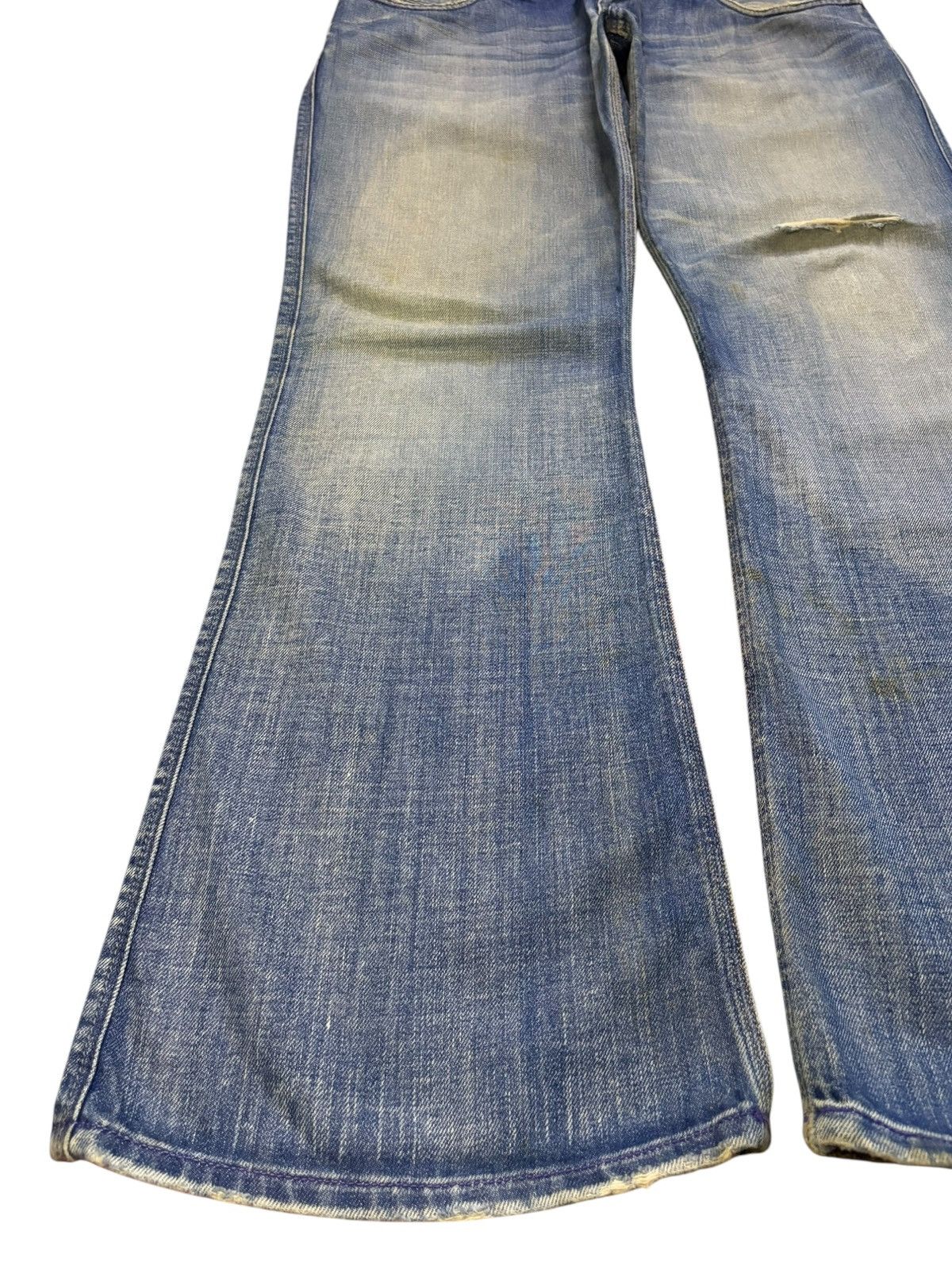 Diesel Vintage Diesel Button Fly Mud Wash Distressed Rip Flare Jean Size US 37 - 6 Thumbnail