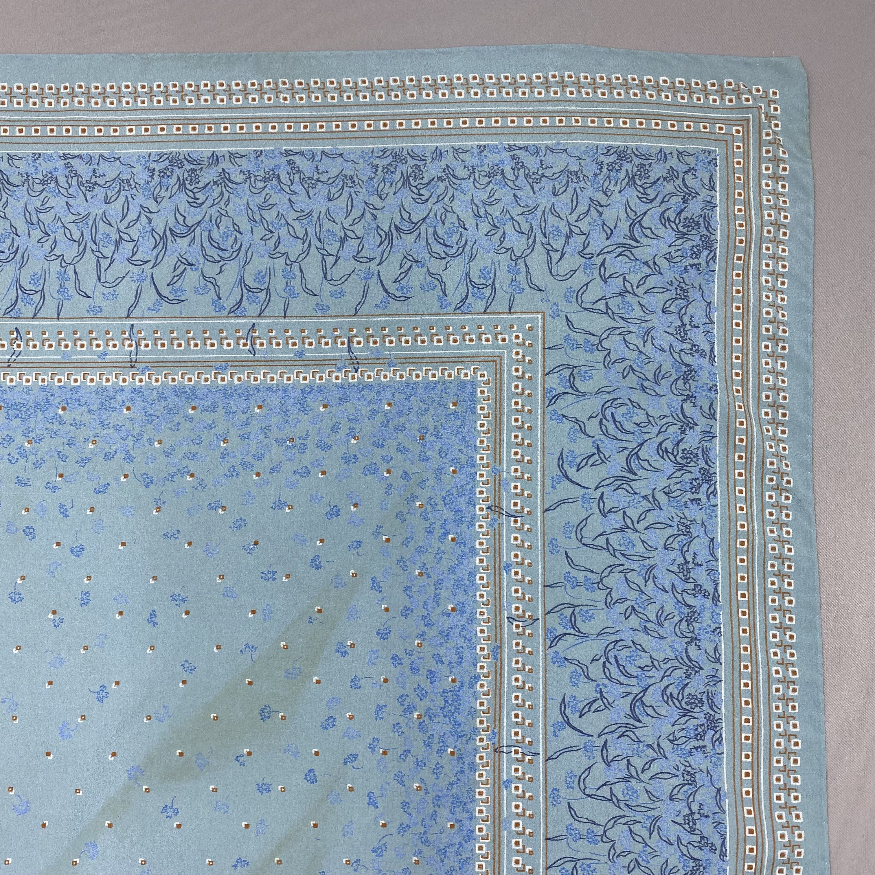 Japanese Brand Vintage Flower Grid SILK Scarf Twill Stole Wraps Scarves Size ONE SIZE - 6 Thumbnail