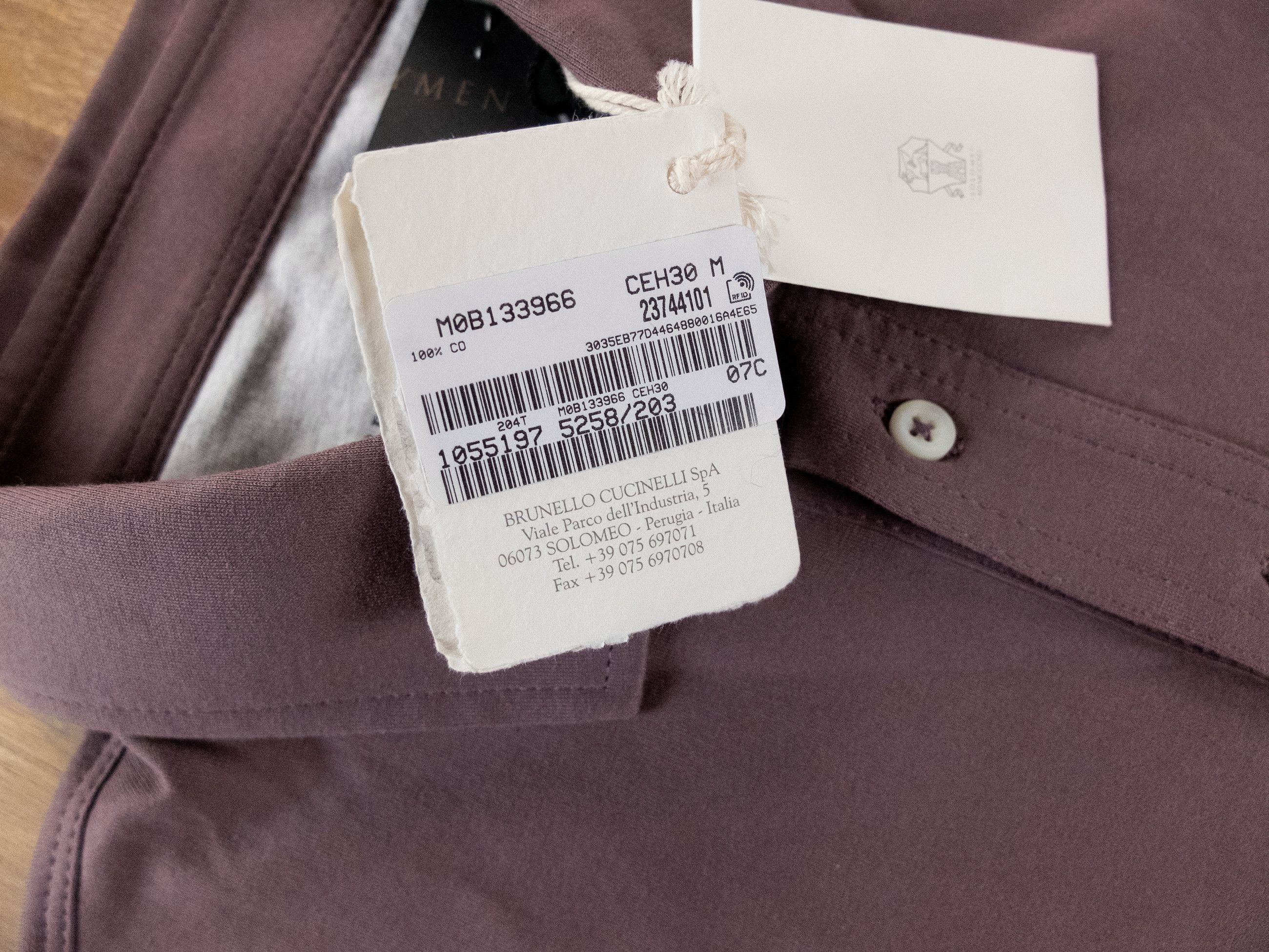Brunello Cucinelli BRUNELLO CUCINELLI purple cotton polo shirt Medium Size US M / EU 48-50 / 2 - 6 Thumbnail
