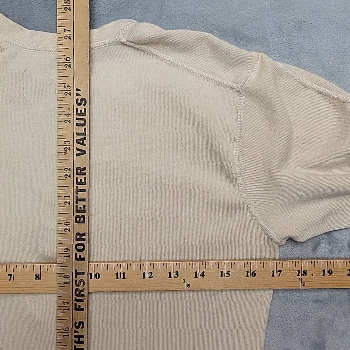 Vintage VINTAGE Thermal Henley Shirt Mens Beige Long Sleeve Military Wool Base Layer 60s 70s 80s Size US M / EU 48-50 / 2 - 7 Thumbnail
