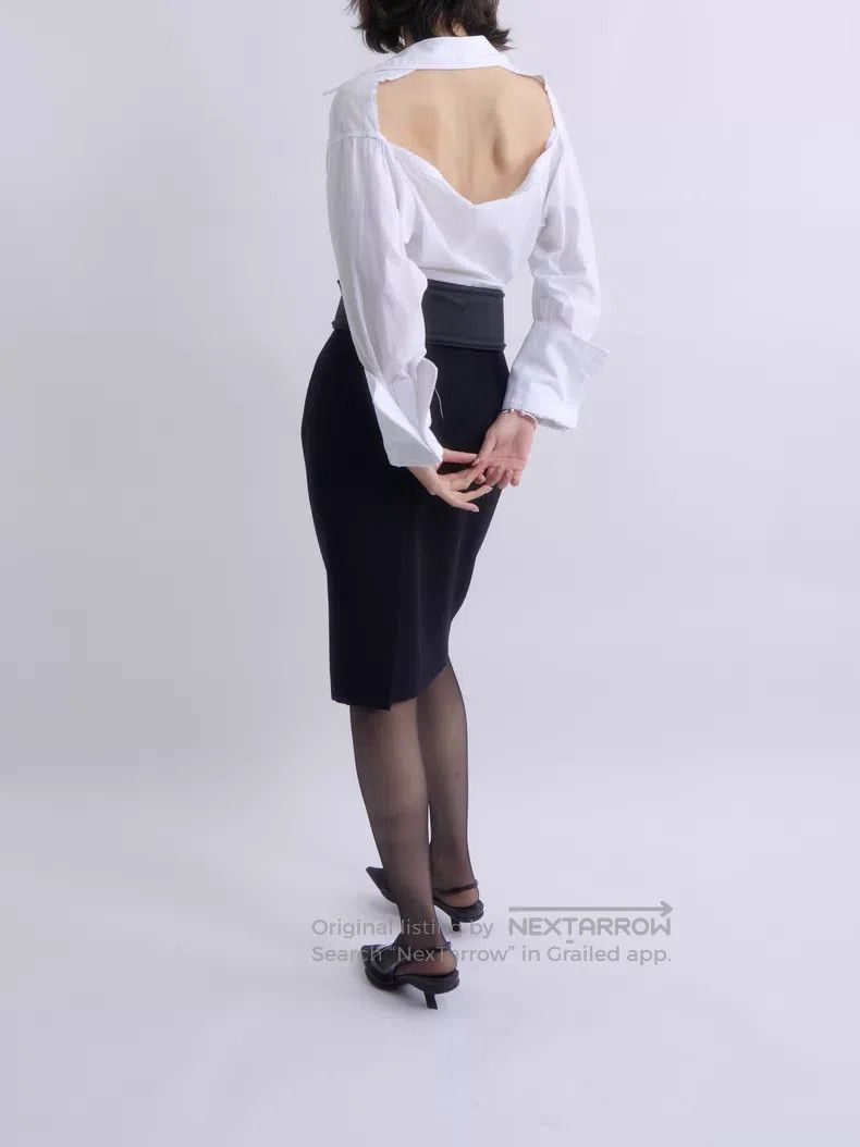Helmut Lang Helmut Lang Backless Deconstructed White Shirt Size XS / US 0-2 / IT 36-38 - 6 Thumbnail