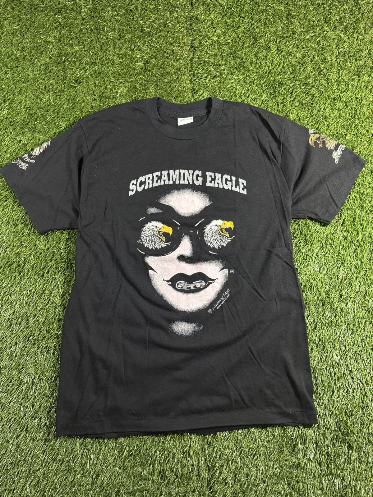 Vintage Vintage 90s Screaming Eagle Biker Motorcycle Graphic Tee Size US XL / EU 56 / 4 - 1 Thumbnail