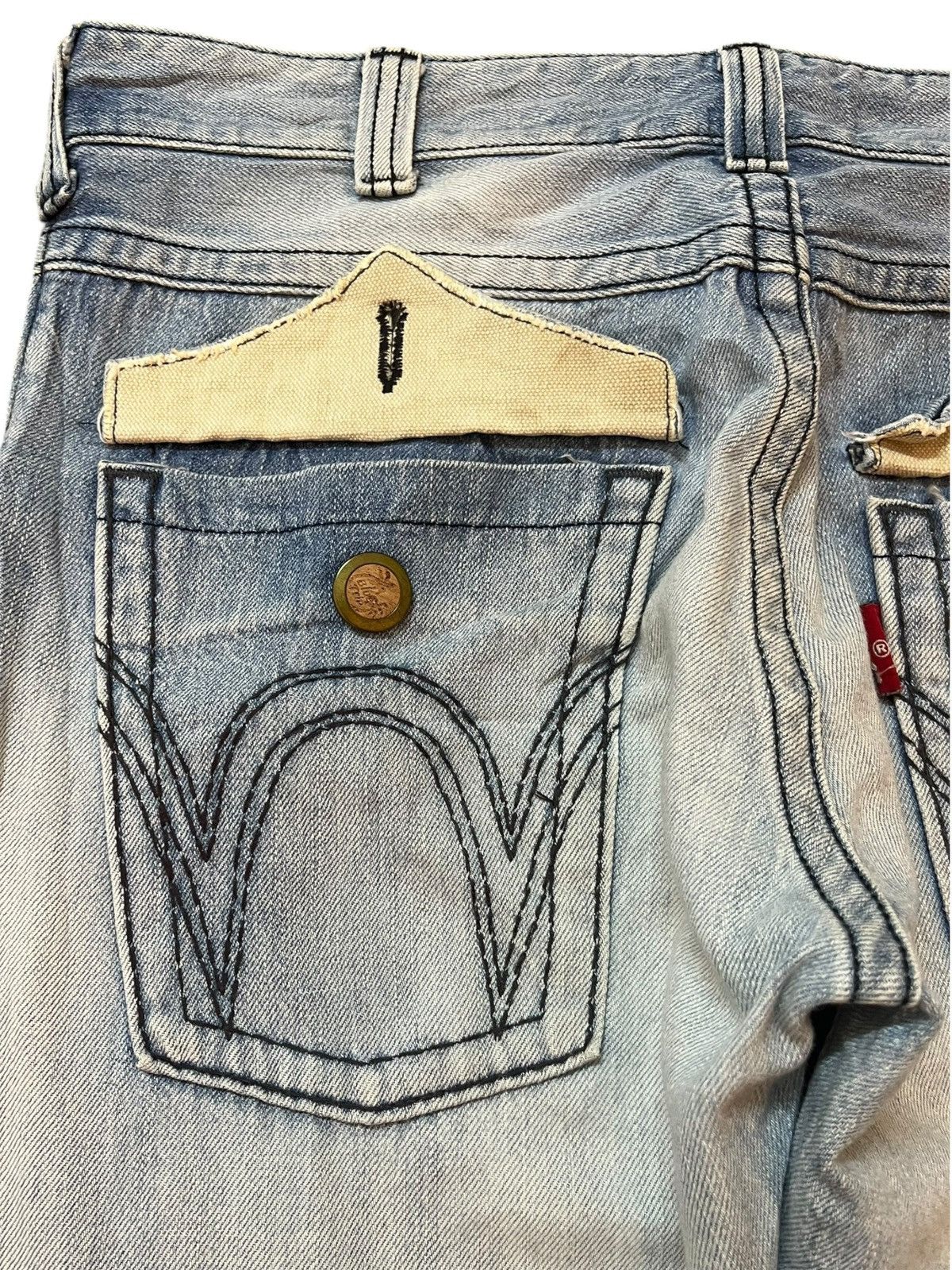 Edwin Vintage Edwin Blue Trip Flare Faded Distressed Denim Size US 35 - 8 Thumbnail