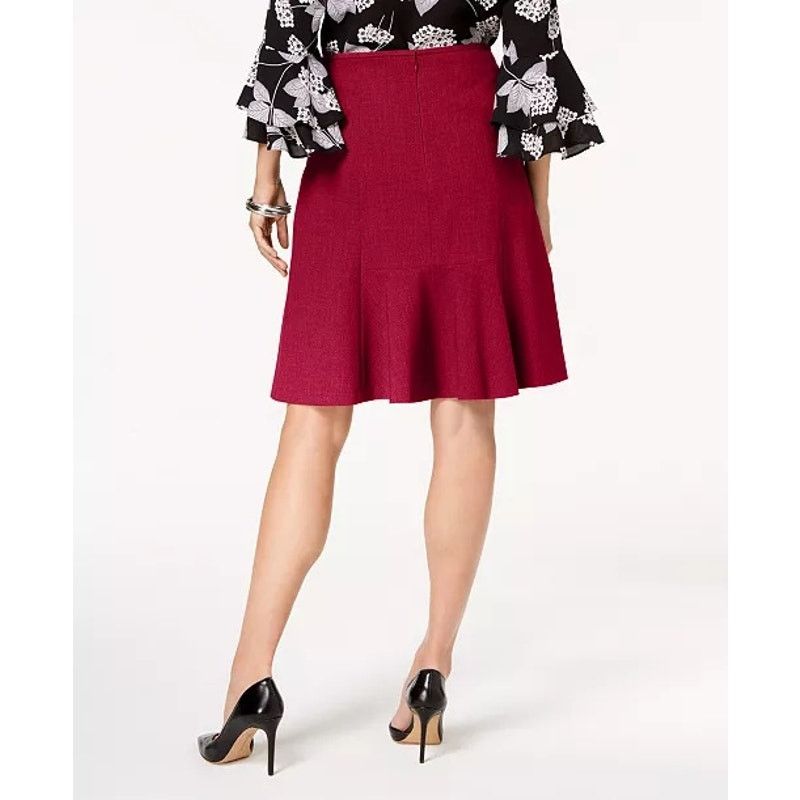 Akris Akris Punto Flare Jersey Skirt Burgandy Red Size US 14 Size 36" / US 14 / IT 50 - 3 Thumbnail