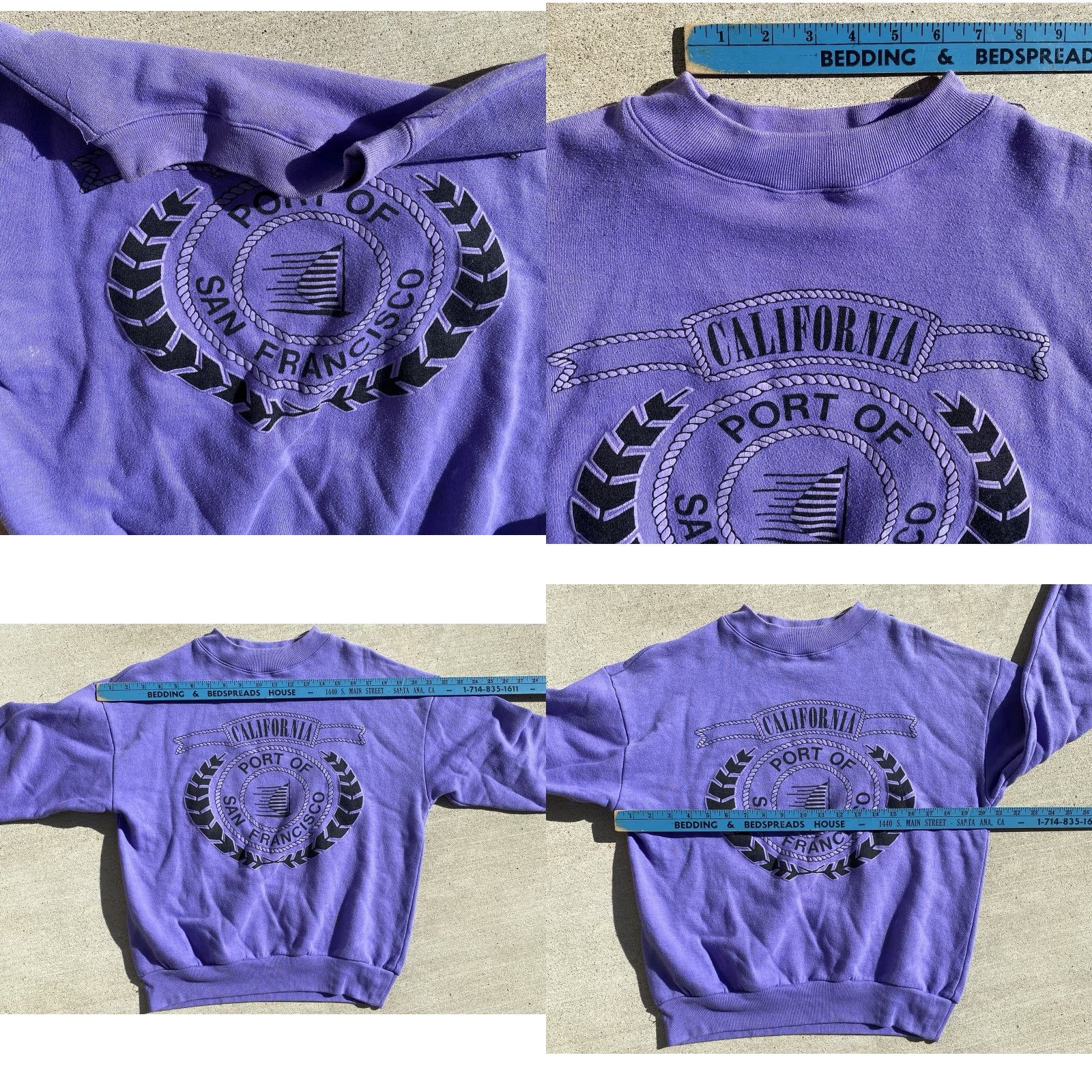 Vintage VINTAGE The Tops Port Of San Francisco Sweatshirt Purple Purple USA Made L Large Cotton Polyester blend Graphic Print Pullover Crewneck Men Size US L / EU 52-54 / 3 - 10 Thumbnail