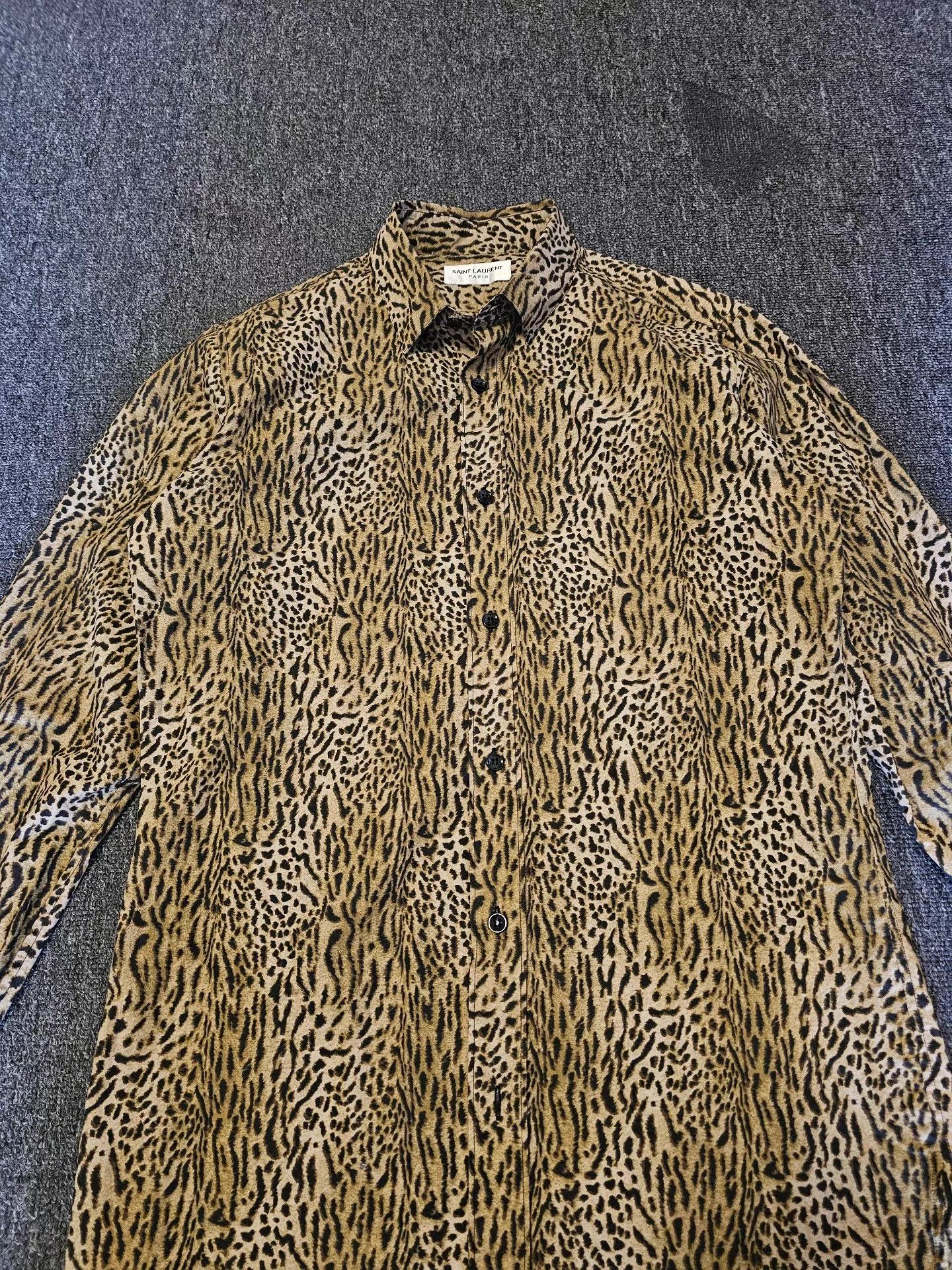 Saint Laurent Paris Saint Laurent Men's Leopard Print Shirt, Q4 Size US M / EU 48-50 / 2 - 2 Thumbnail