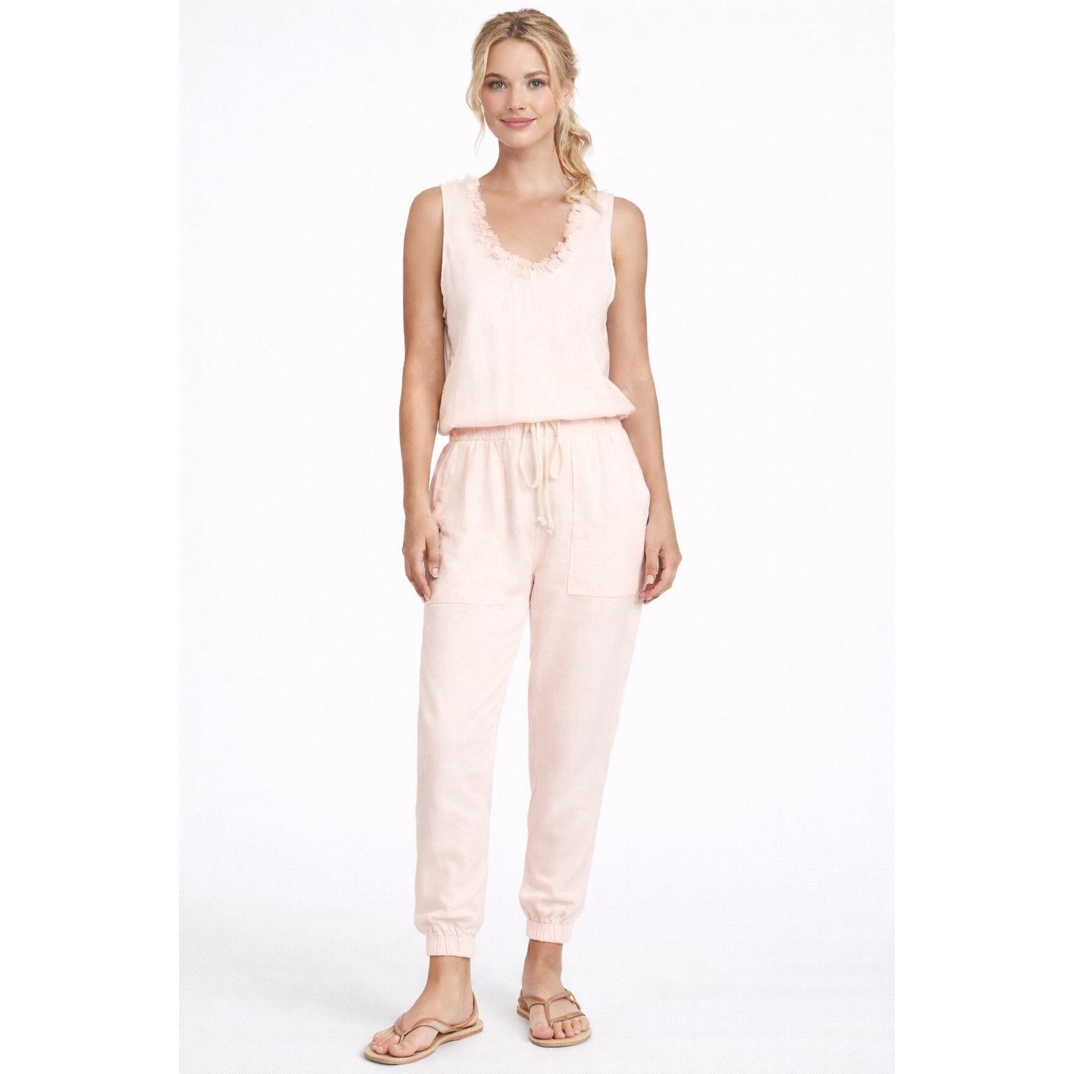 Ramy Brook Ramy Brook Pink Sleeveless Jumpsuit Women XS - F021 Size 26" / US 2 / IT 38 - 1 Thumbnail