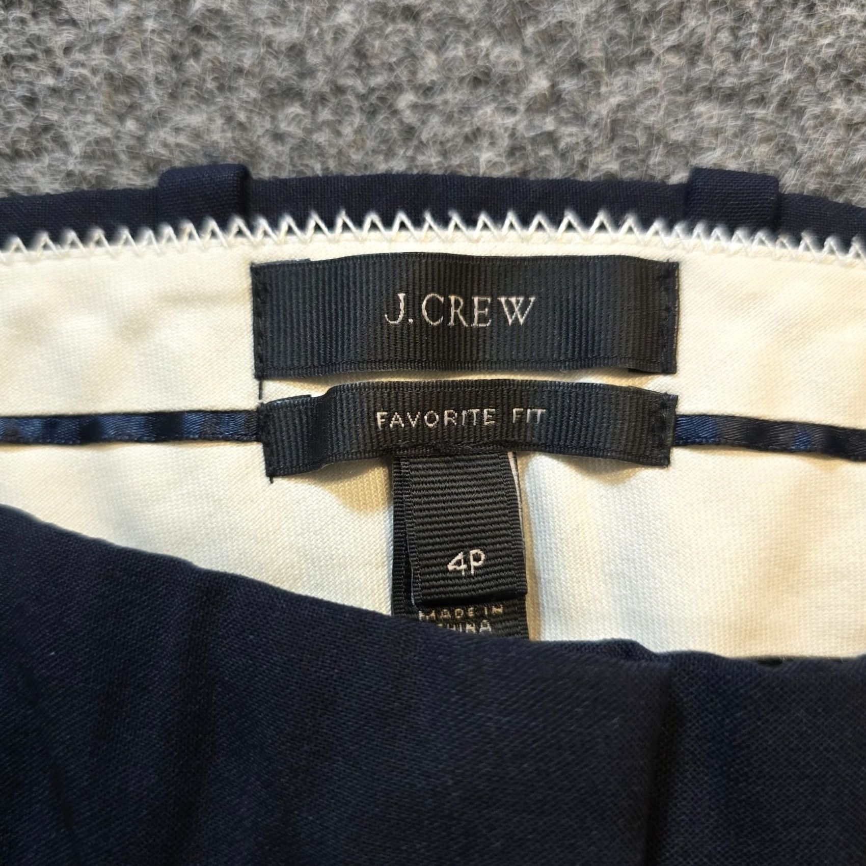 J.Crew J.CREW Pants Womens Petite 4 Tellegno Wool Classic Straight Flat Front Blue 29in Inseam Dress Pants with Zipper, Stretch, Italy, Career, Preppy Size 27" / US 4 / IT 40 - 4 Thumbnail