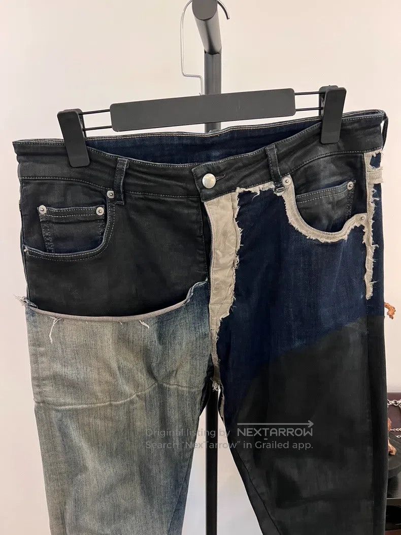 Rick Owens Rick Owens Waxed Coated Patchwork Denim Capris Size US 34 / EU 50 - 3 Thumbnail
