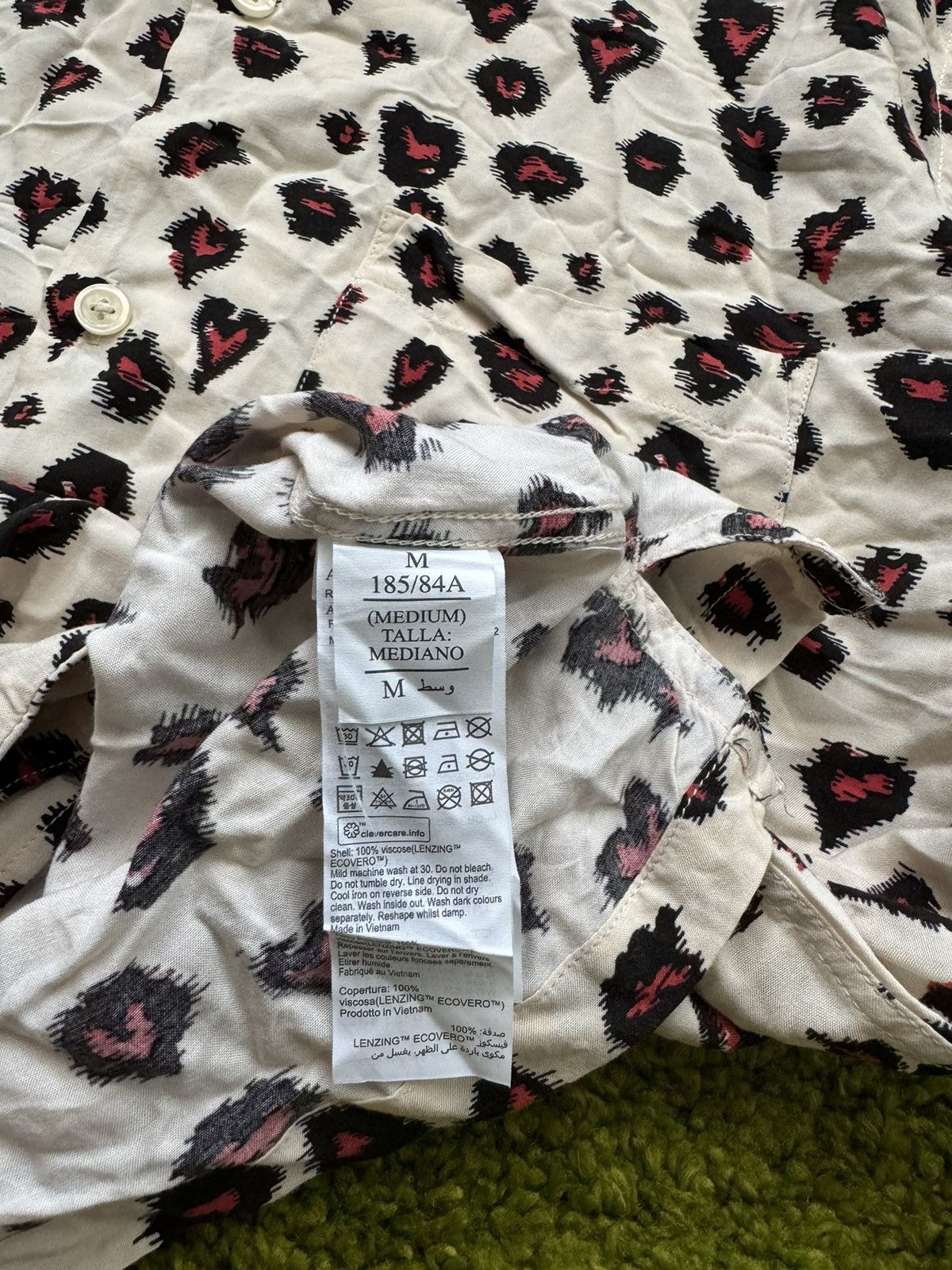 Allsaints × Designer AllSaints avant garde hearth pattern camp collar shirt Size US M / EU 48-50 / 2 - 6 Thumbnail