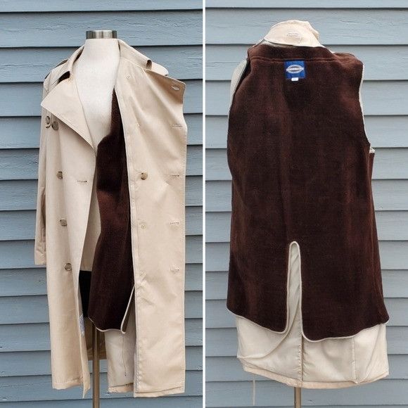 Vintage Vintage 80s Towncraft Double Breasted Belted British Khaki F Size US L / EU 52-54 / 3 - 2 Thumbnail