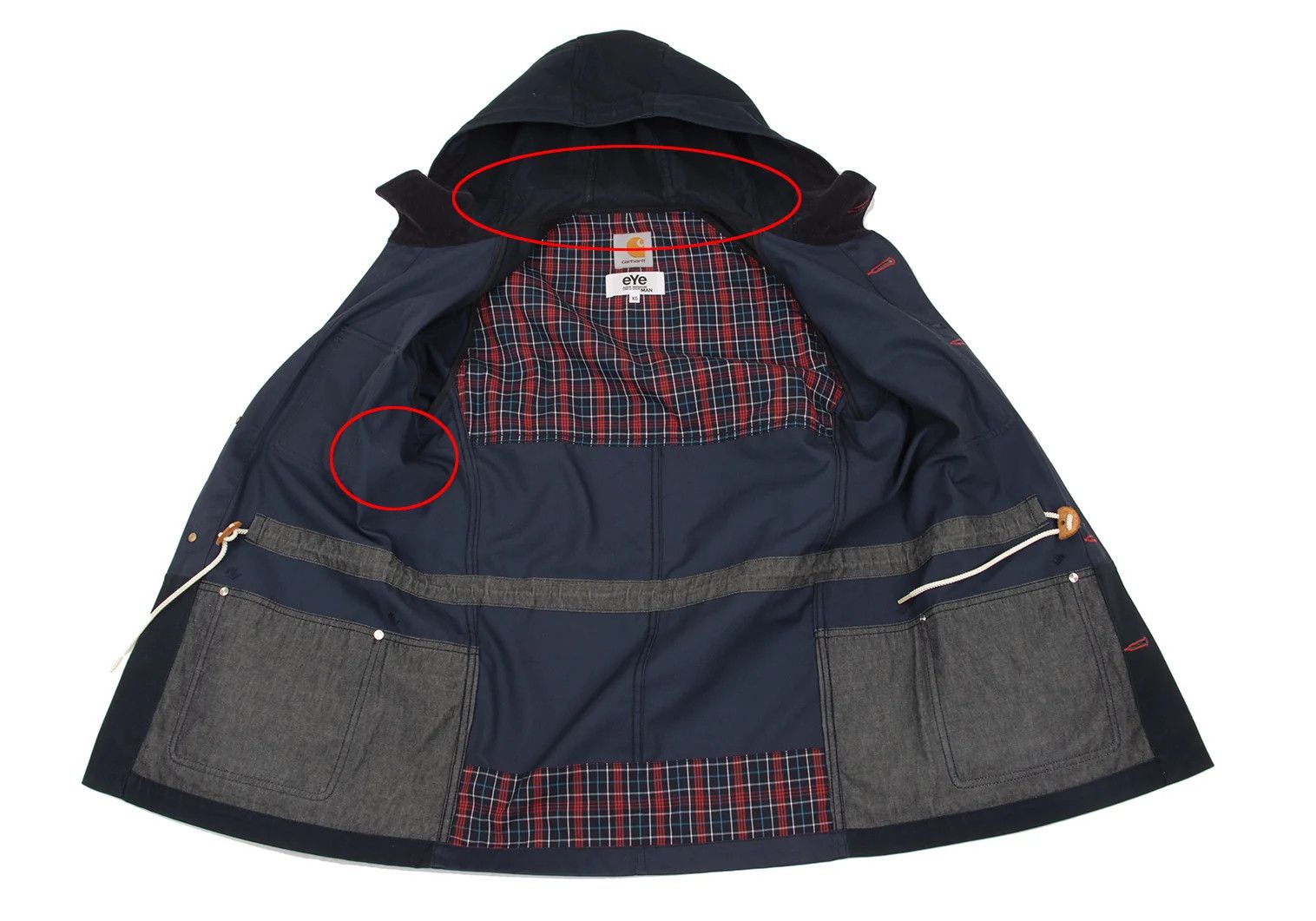 Junya Watanabe Color Block Hoodie Coverall in Navy, Size XS Size US XS / EU 42 / 0 - 15 Thumbnail