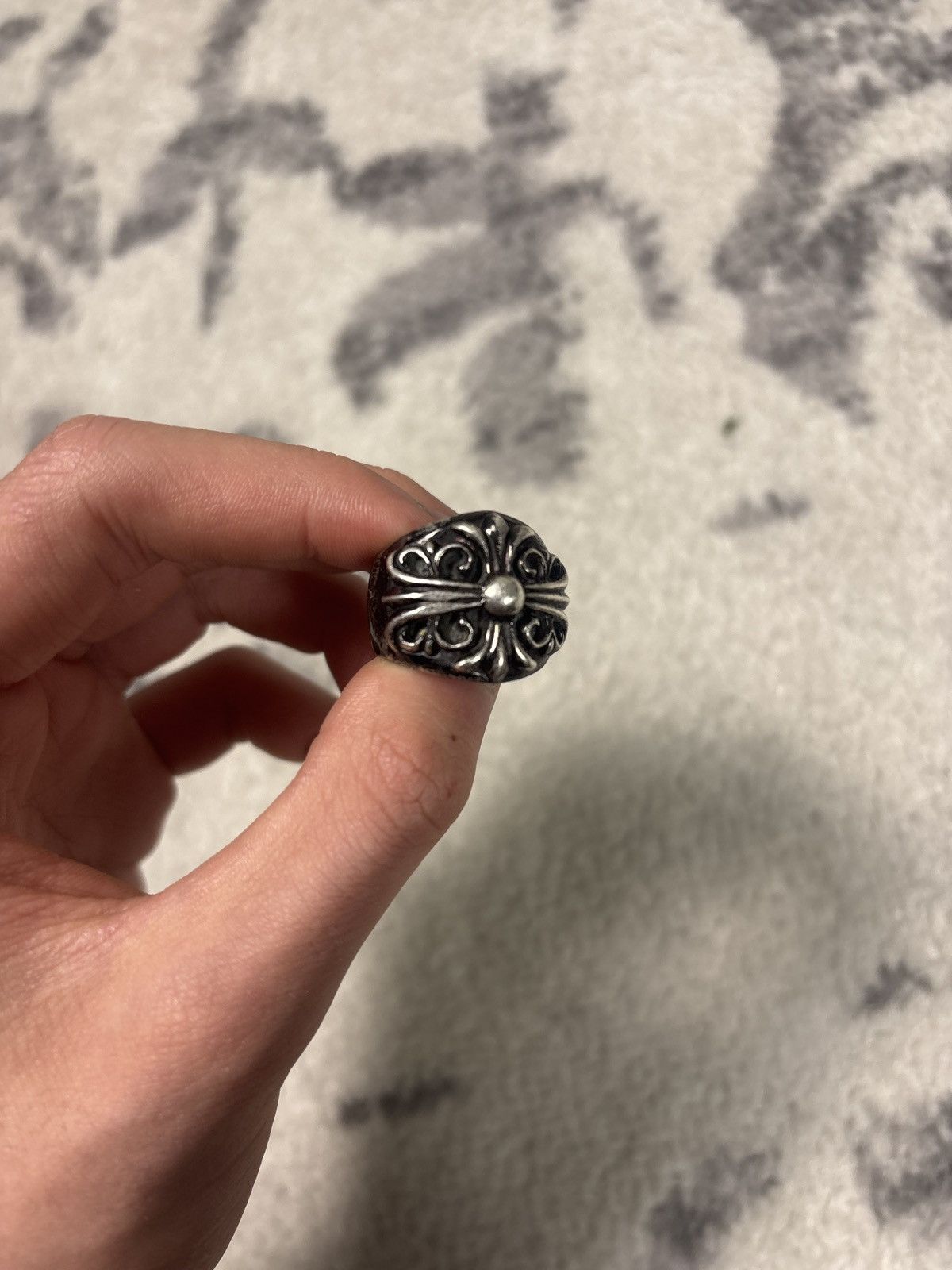CHROME HEARTS BLACK SILVER RING