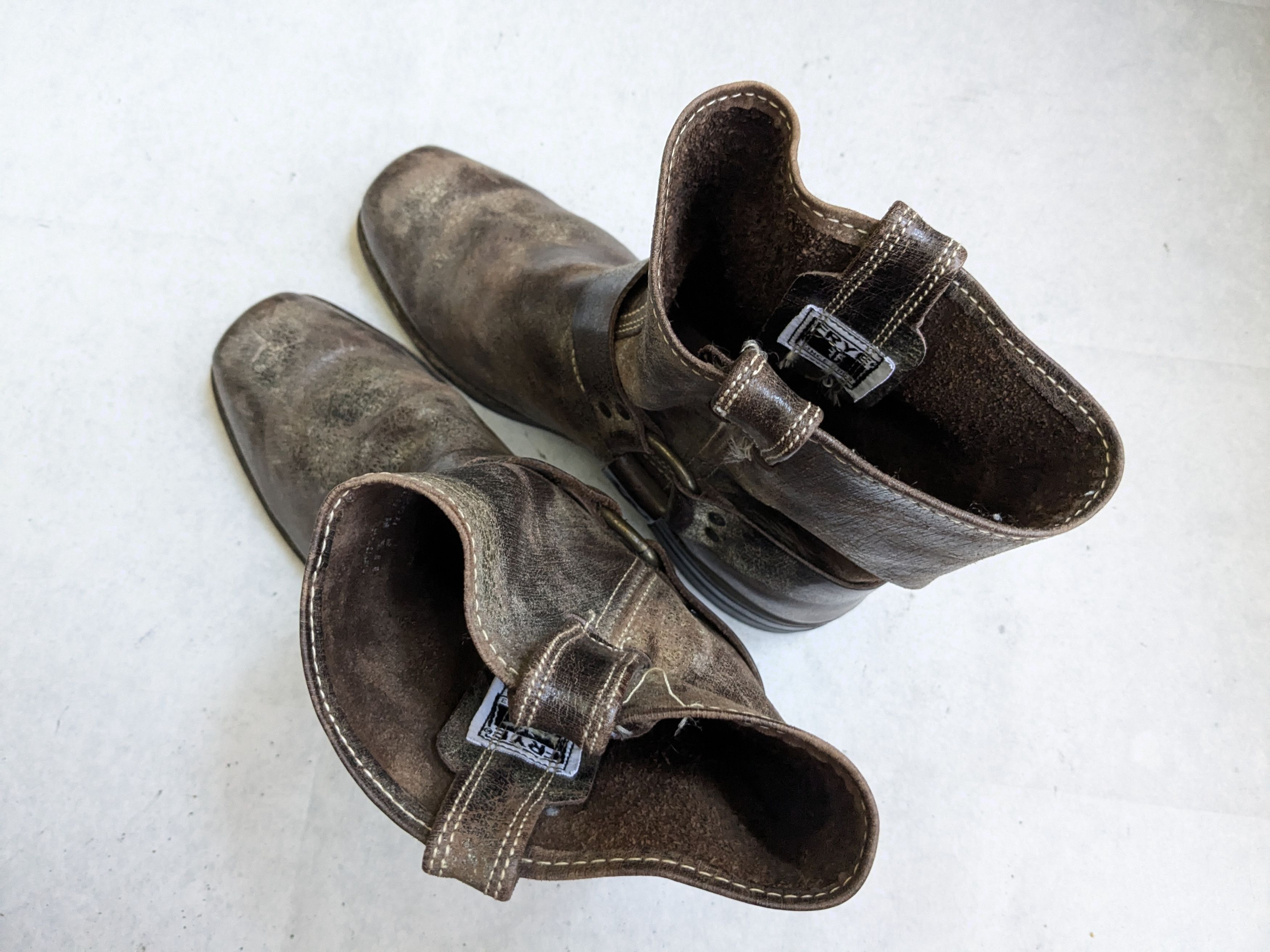 Frye Frye Harness Boots Brown Leather 11.5 M Leather Buckle Size US 11.5 / EU 44-45 - 14 Thumbnail