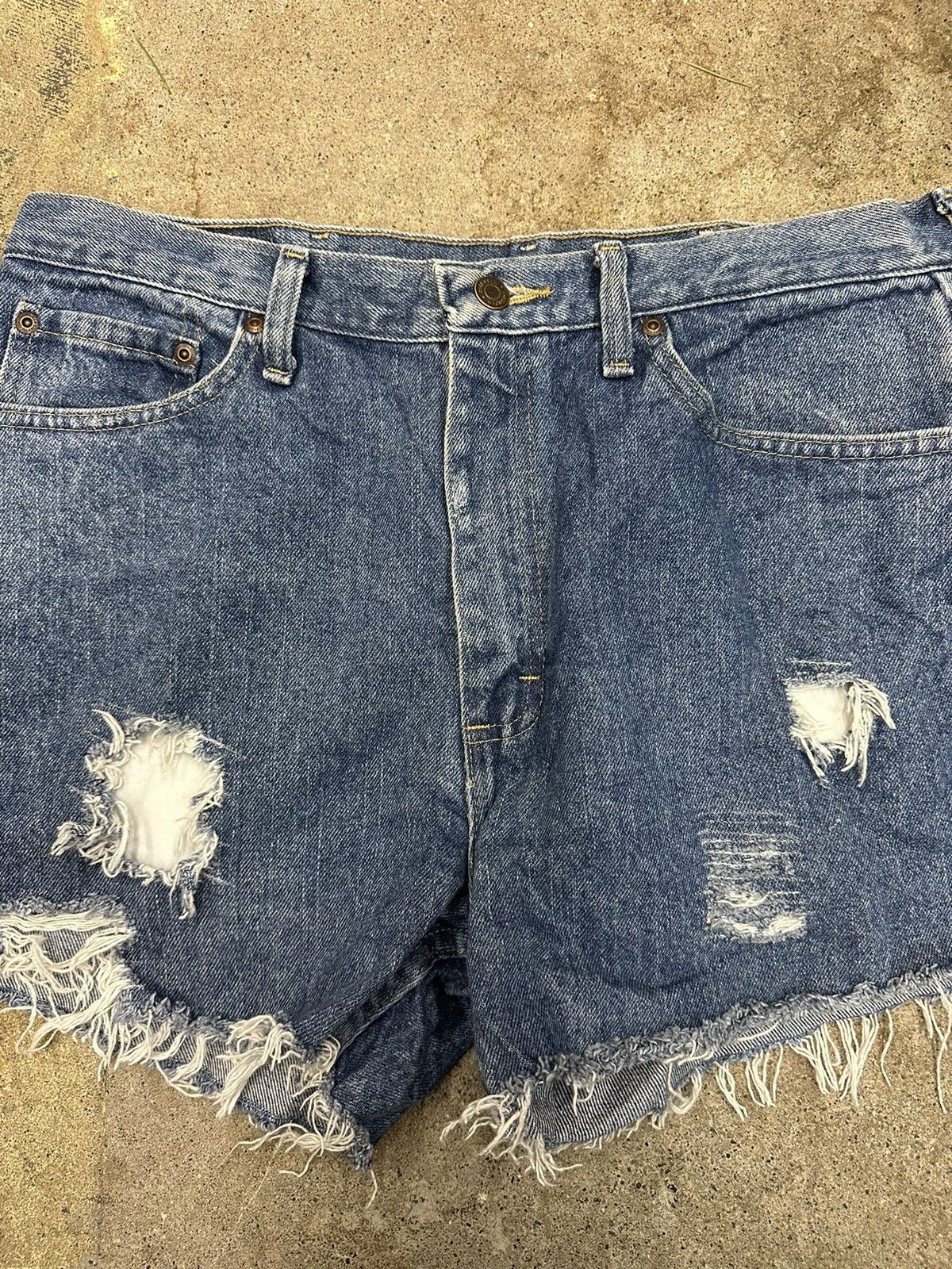 Vintage × Wrangler Wrangler Cutoff Distressed Jean Shorts Size 34 Size US 34 / EU 50 - 4 Thumbnail