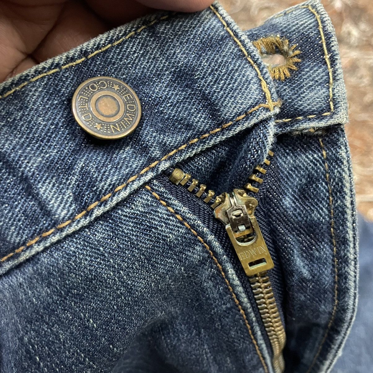 Edwin 🔥Vintage Edwin 404 Washed Regular Fit Distress Denim Jeans Size US 36 / EU 52 - 10 Thumbnail