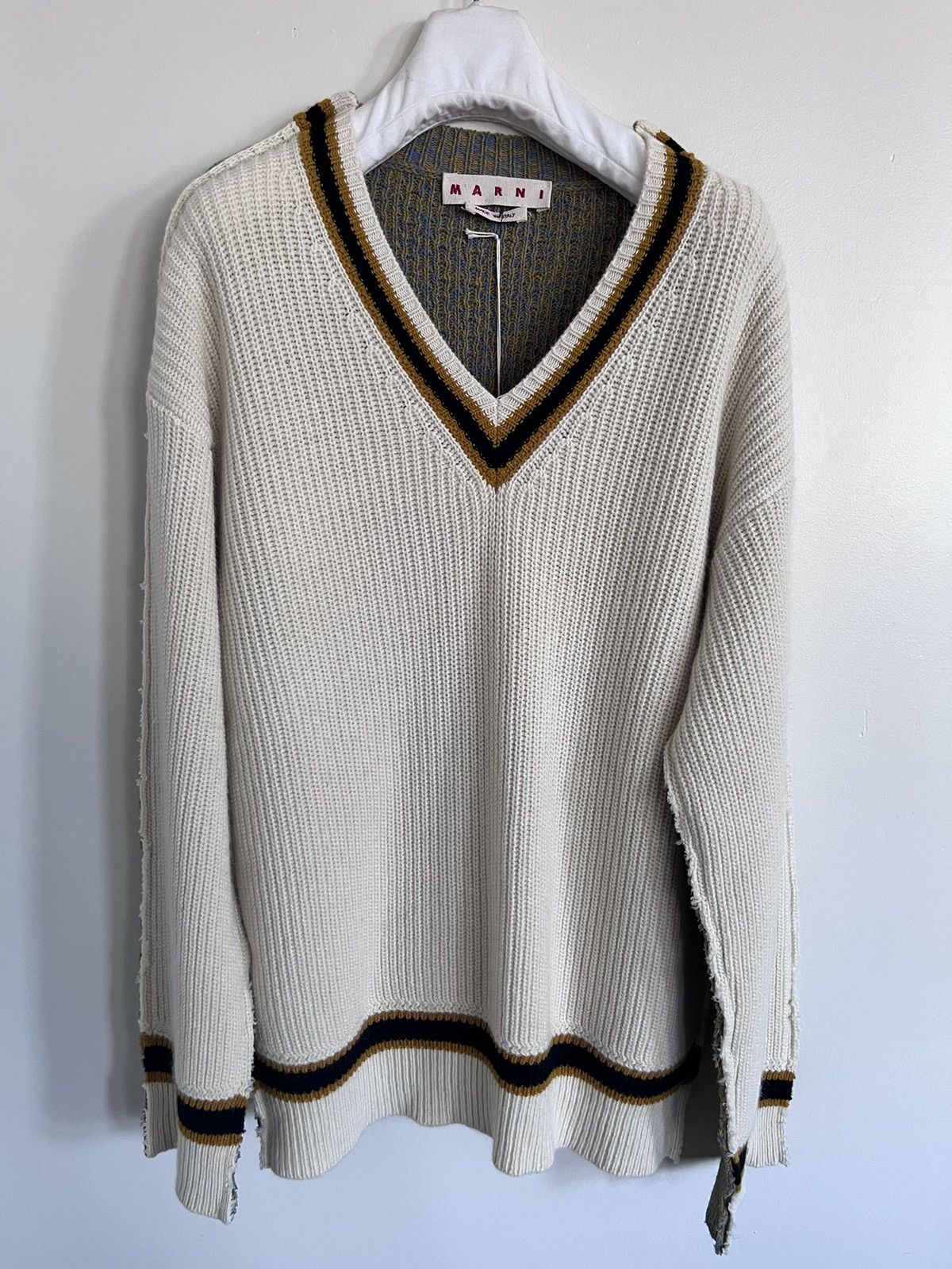 Marni $1.5K Alpaca-blend two-sided “College” sweater/jumper, IT52 Size US L / EU 52-54 / 3 - 2 Thumbnail