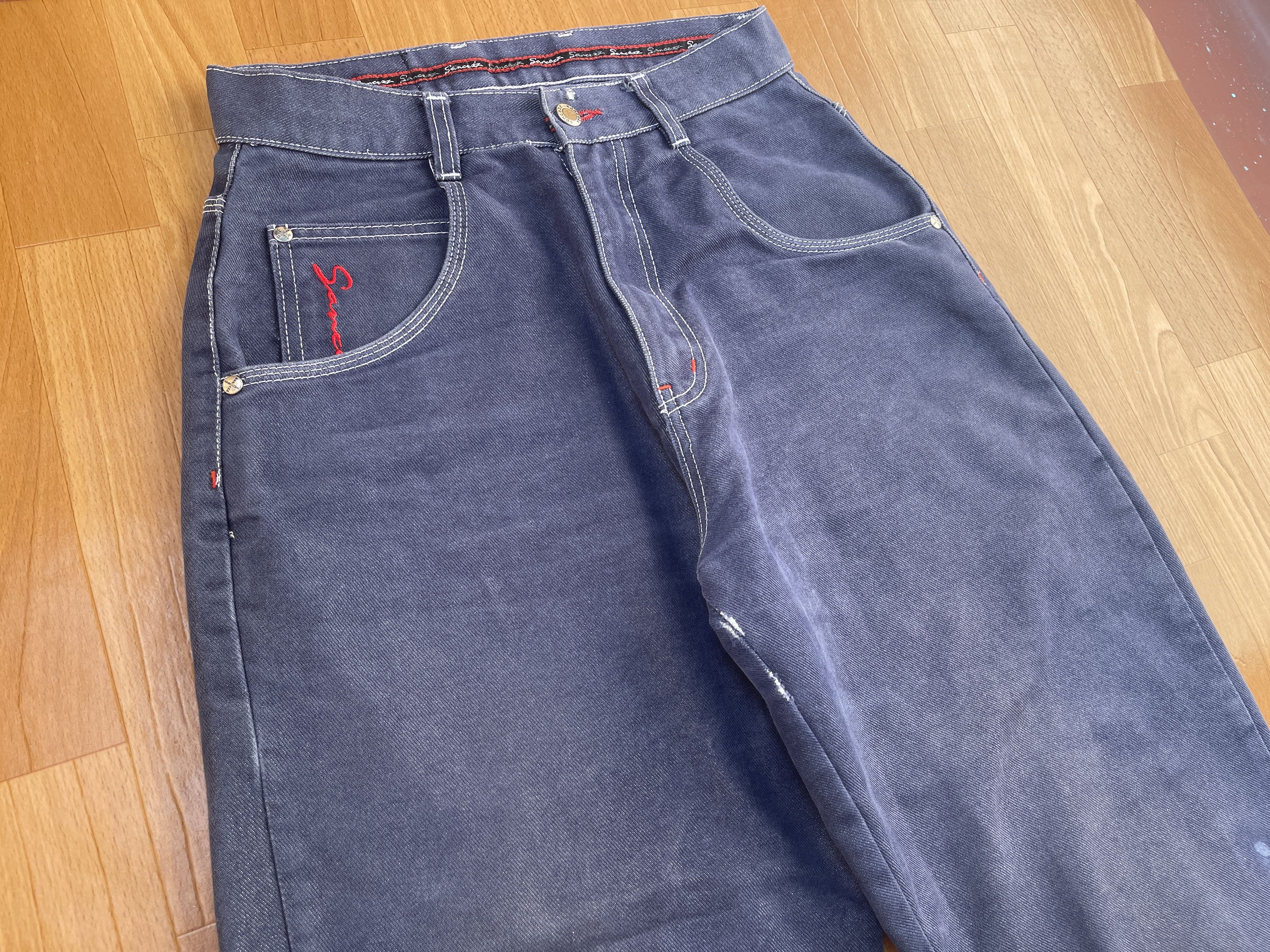 Other Sancezz jeans, shiny, vintage baggy, silver, metallic Y2K 28 Size US 28 / EU 44 - 10 Thumbnail