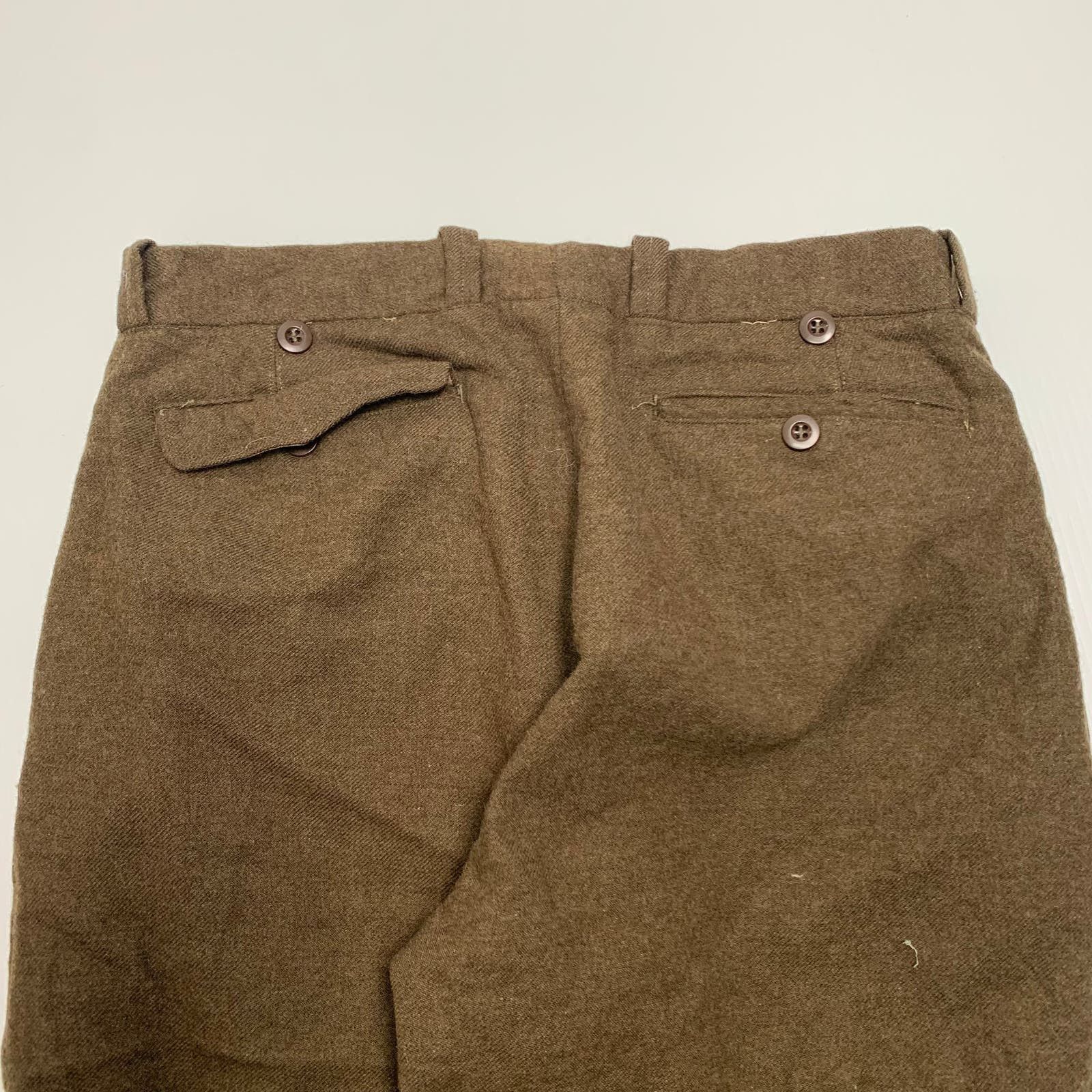 Other 80s Lavaur Brown Wool Military Pants 32 Size US 32 / EU 48 - 4 Thumbnail